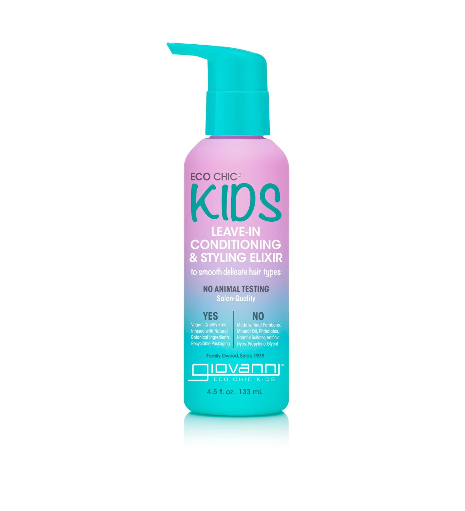GIOVANNI Eco Chic Kids Leave-In Conditioner - Vegan Styling Elixir for Smooth Hair - 4.5 Fl Oz - Buy Online on GoSupps.com