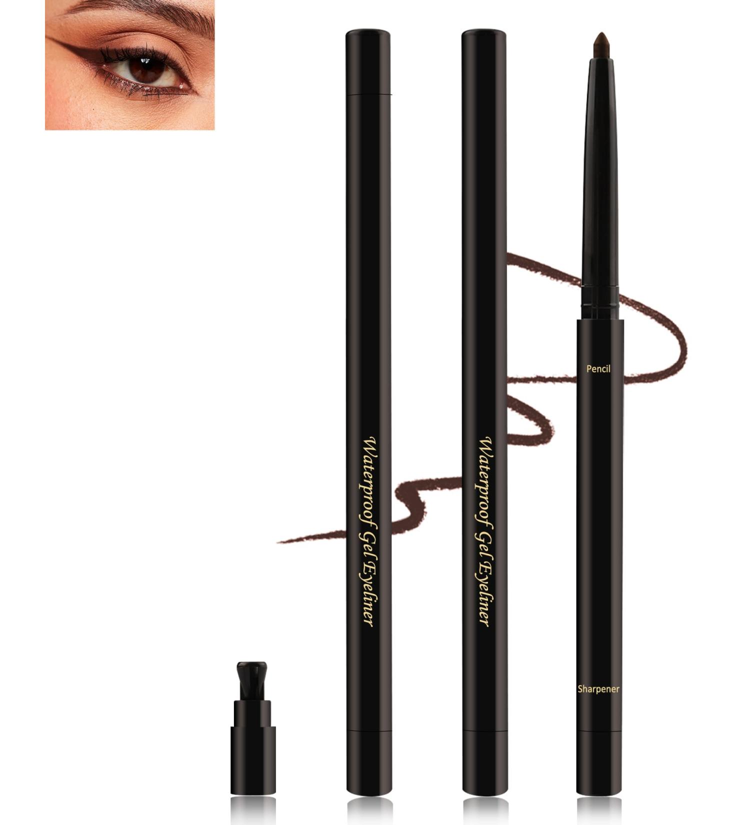  Lestpola Set of 2 brown gel eyeliners for older women cream smooth and matte waterproof long-lasting smudge-proof with sharpener hypoallergenic for sensitive eyes gifts for - Buy Online on GoSupps.com