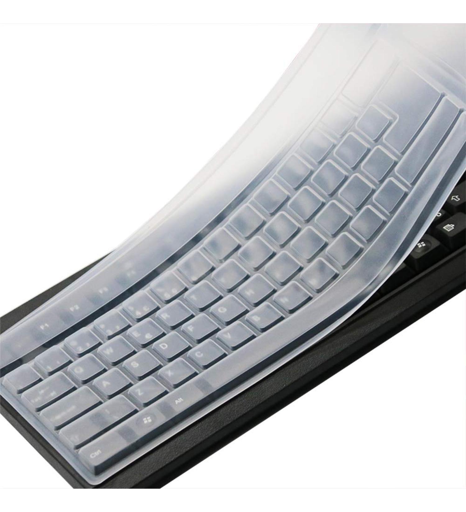 Universal Anti-Dust Keyboard Cover Protector Skin for PC Computer 104/107 Keys Standard Desktop Keyboard Reusable Waterproof Keyboard Cover Transparent - Buy Online on GoSupps.com