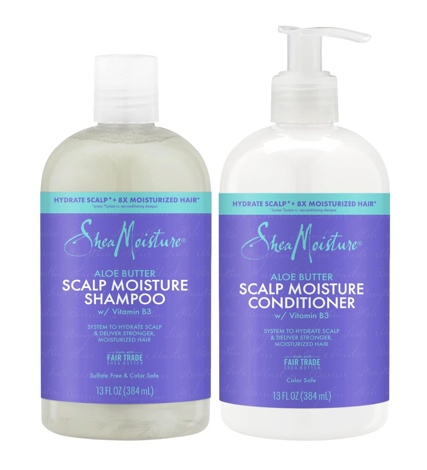 SheaMoisture Dry Scalp Shampoo & Conditioner Set - Hydrating Curly Hair Treatment with Aloe Butter & Vitamin B3 - 13 Oz Each | International Shipping Available - Buy Online on GoSupps.com
