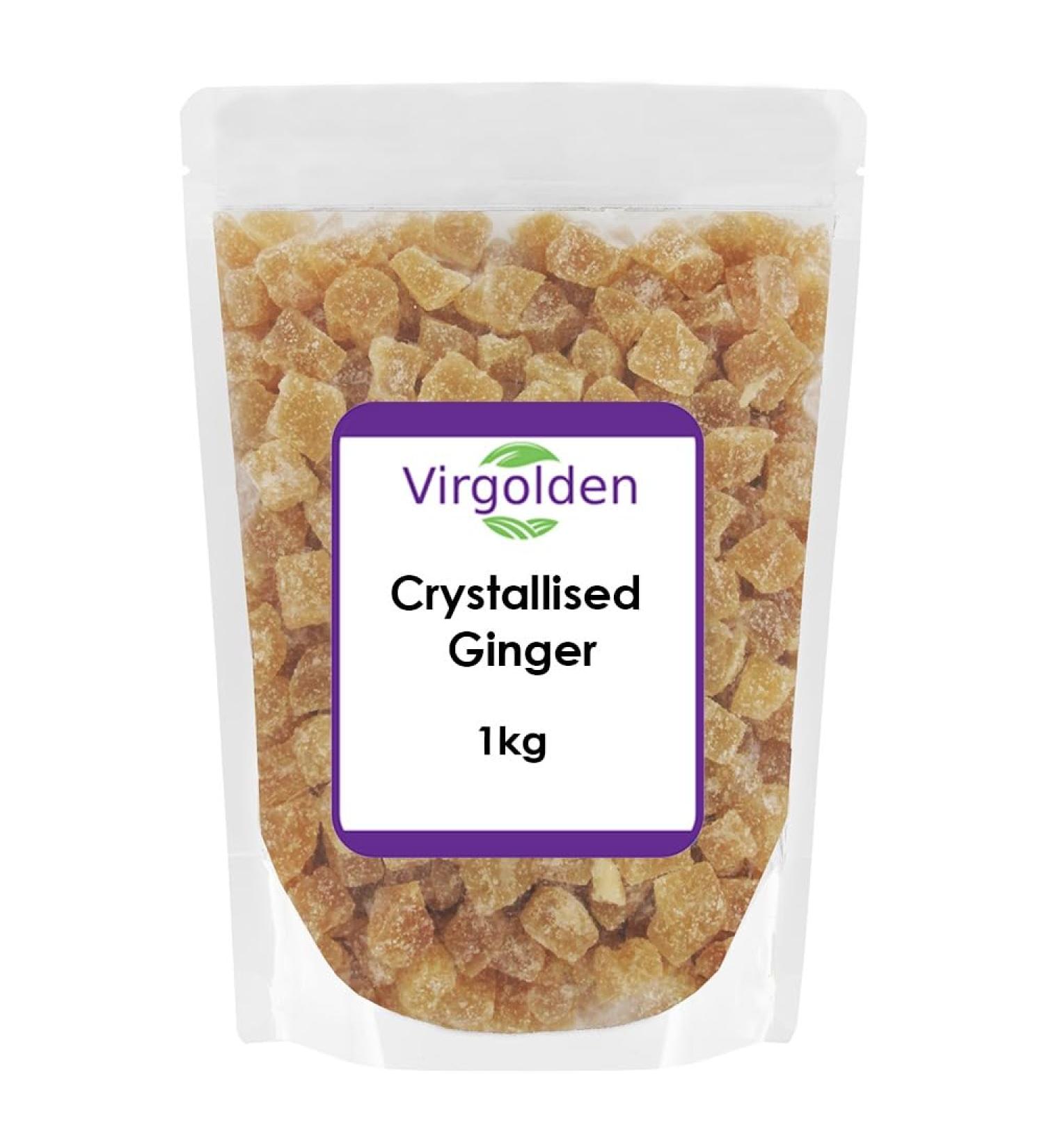 Virgolden Crystallised Ginger 1kg - Natural Source of Energy and Fiber for a Super Healthy Snack - Buy Online on GoSupps.com