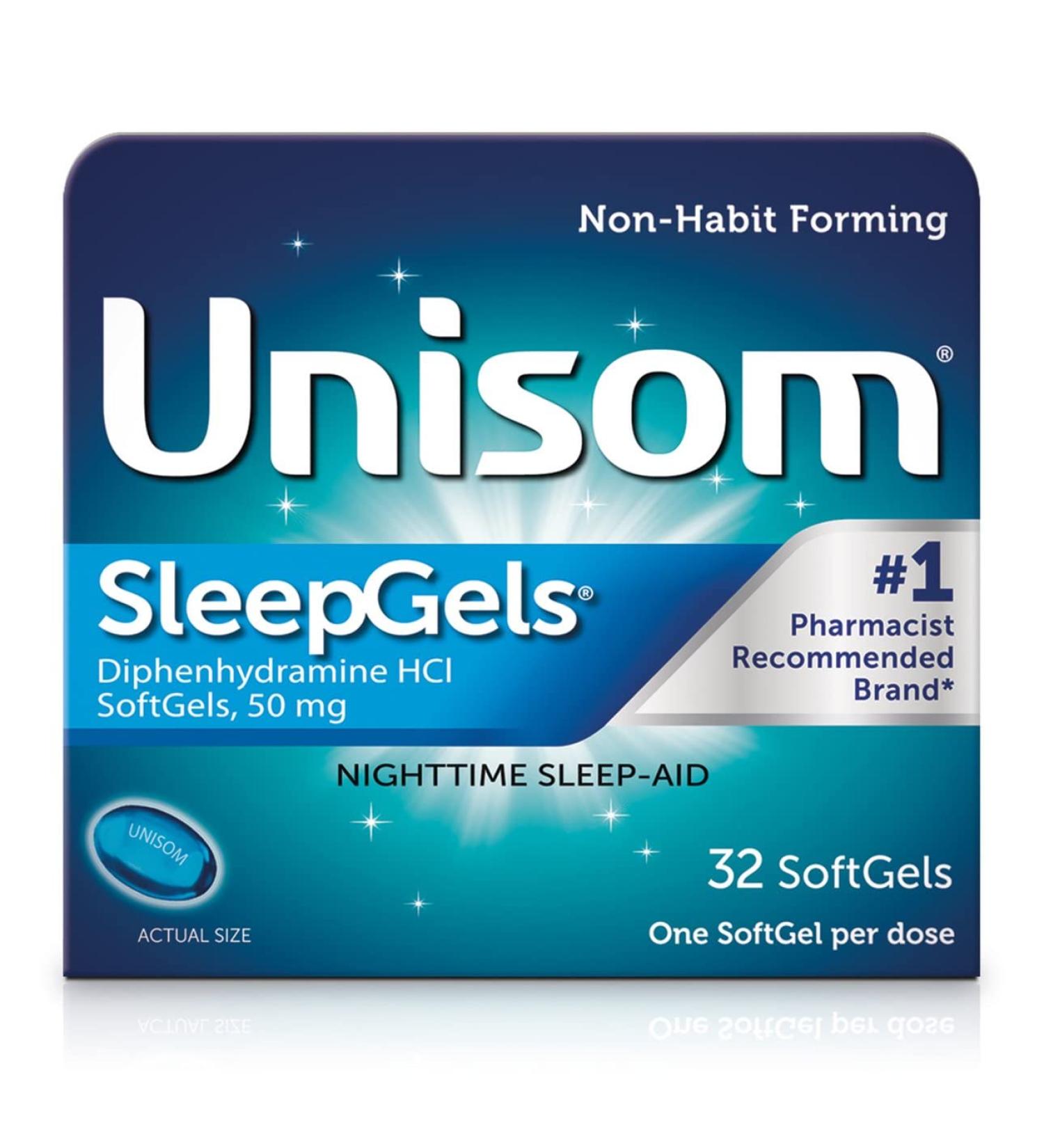 Unisom SleepGels Nighttime Sleep Aid - 32 Softgels for Better Sleep | International Shipping Available - Buy Online on GoSupps.com