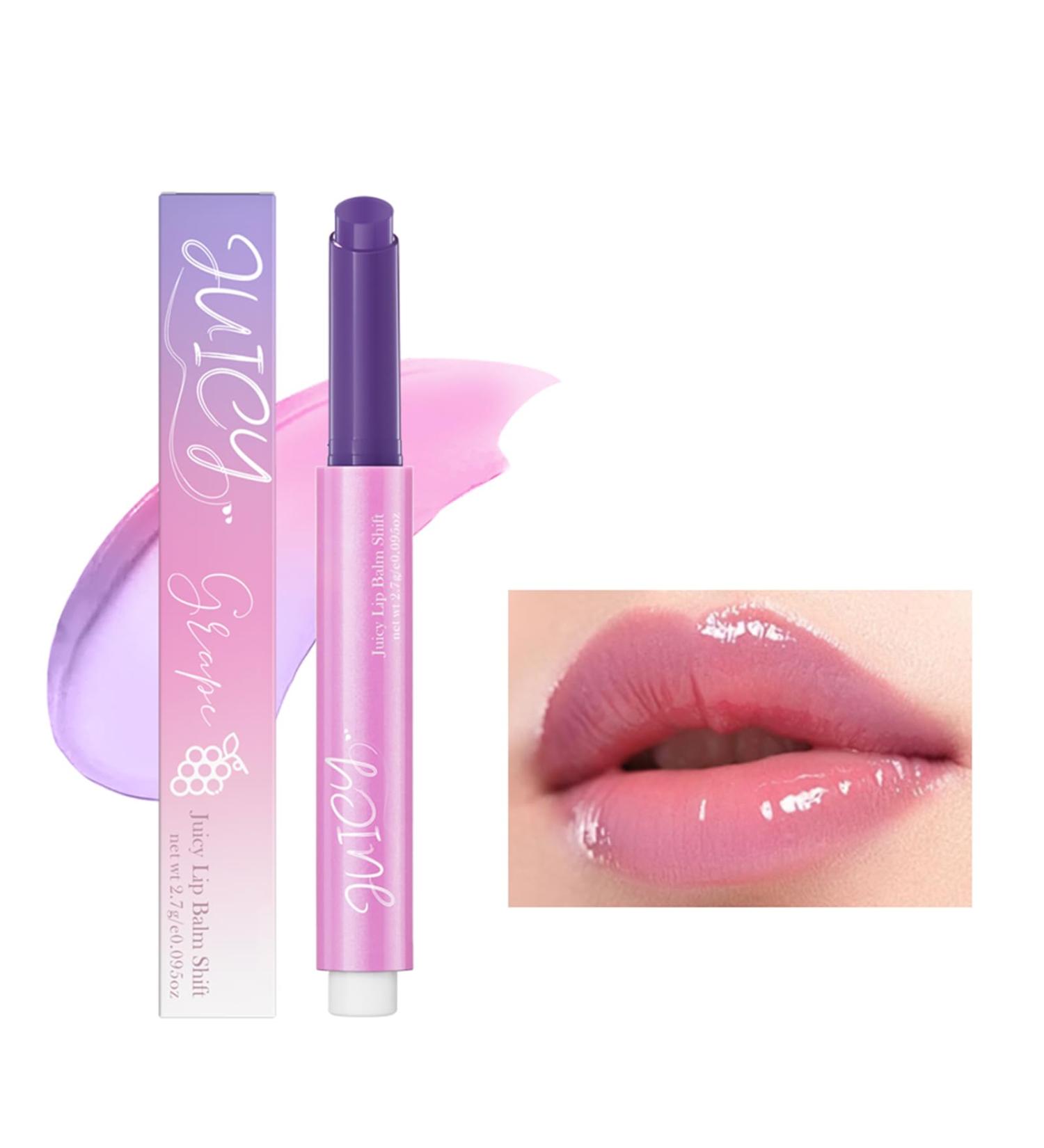 Juicy Lip Plumper Gloss - Hydrating Color Changing Melting Balm | Nourishing Vegan Lip Care (#6 Grape - Buy Online on GoSupps.com