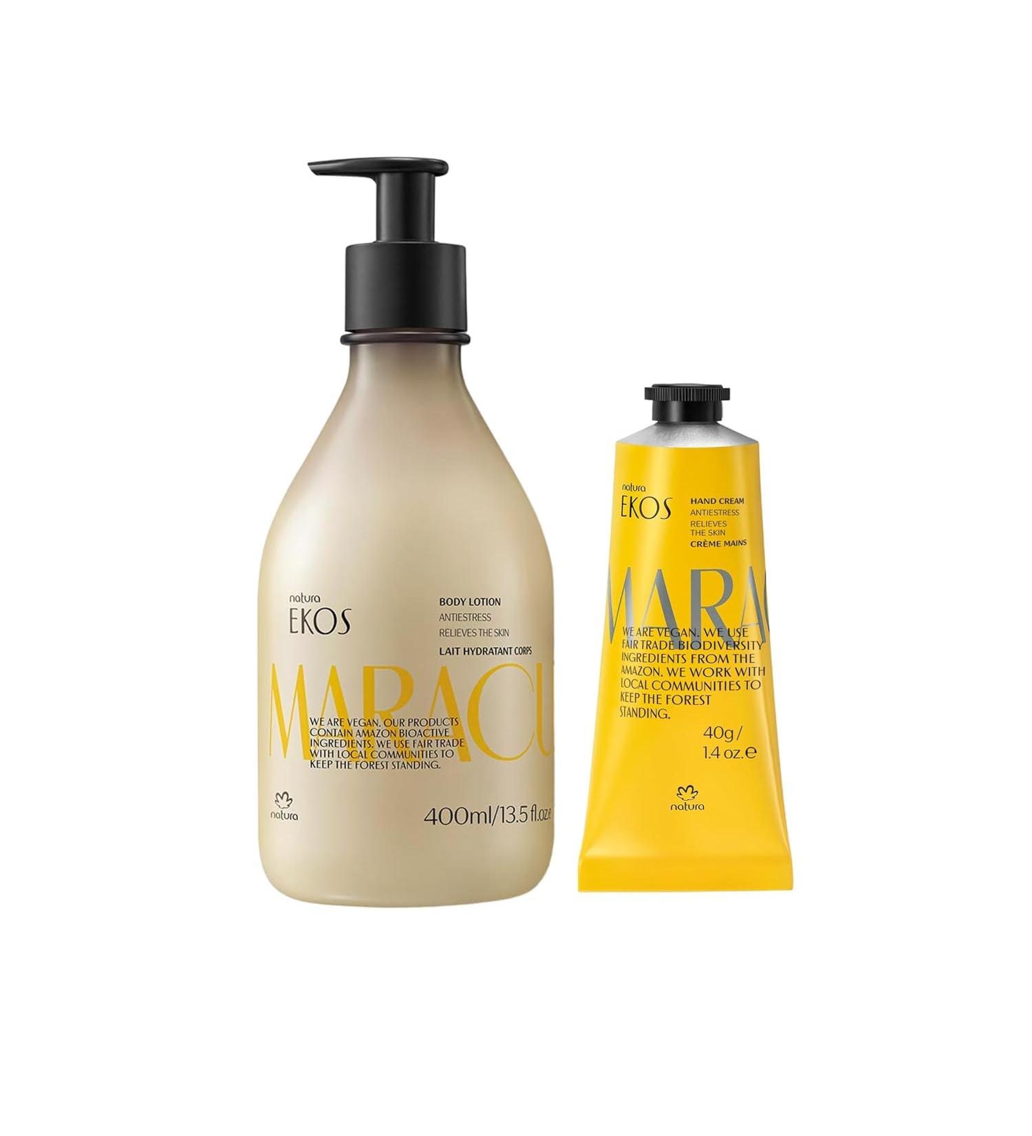 Natura Maracuj (Passion Fruit) Hand & Body Care Bundle Calming Body Lotion + Hydrating Hand Cream Soothing Fast-Absorbing 24H Moisturization Vegan Brazilian Skincare 13.5 fl oz + 1.4 oz - Buy Online on GoSupps.com