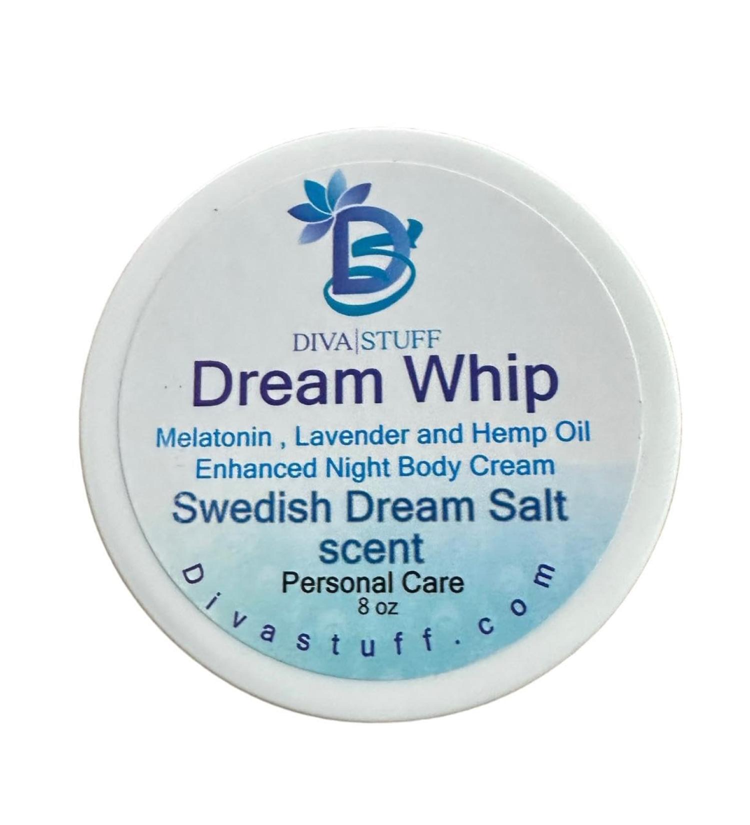 Buy Diva Stuff Dream Whip - Magnesium Enhanced Night Body Cream Swedish Dream Salt Scent Relaxation & Bedtime Routine - 8 oz Made in the USA | International Shipping Available - Buy Online on GoSupps.com