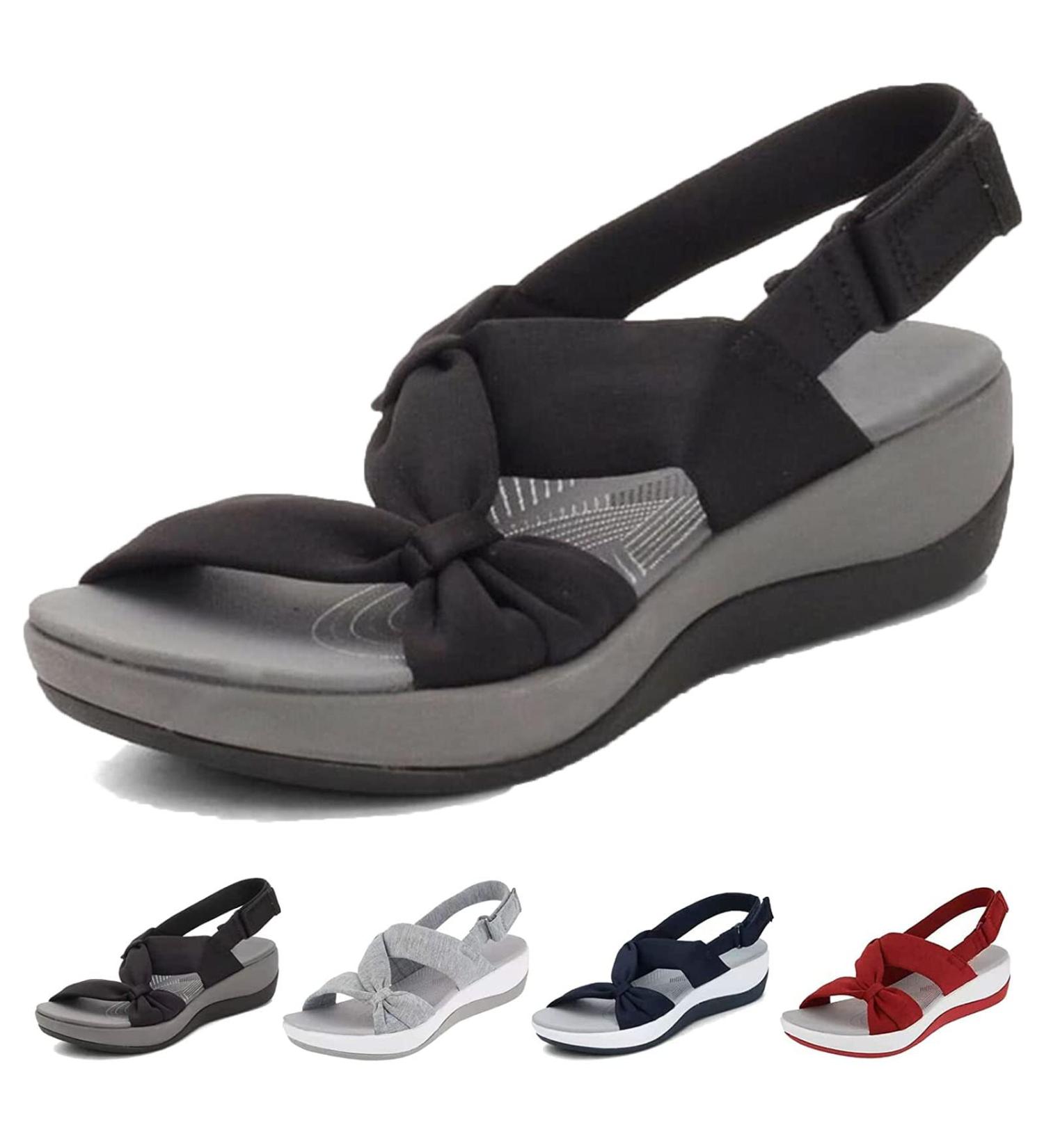 Herizem Women's Dr. Care Orthopedic Arch Support Sandals - Black 43 - Buy Online on GoSupps.com