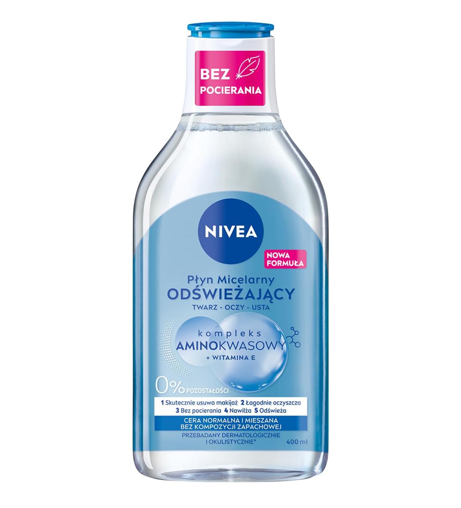  NIVEA NIVEA Refreshing Micellar Liquid with Amino Acid and Vitamin Complex for Normal and Combination Skin 400ml - Buy Online on GoSupps.com