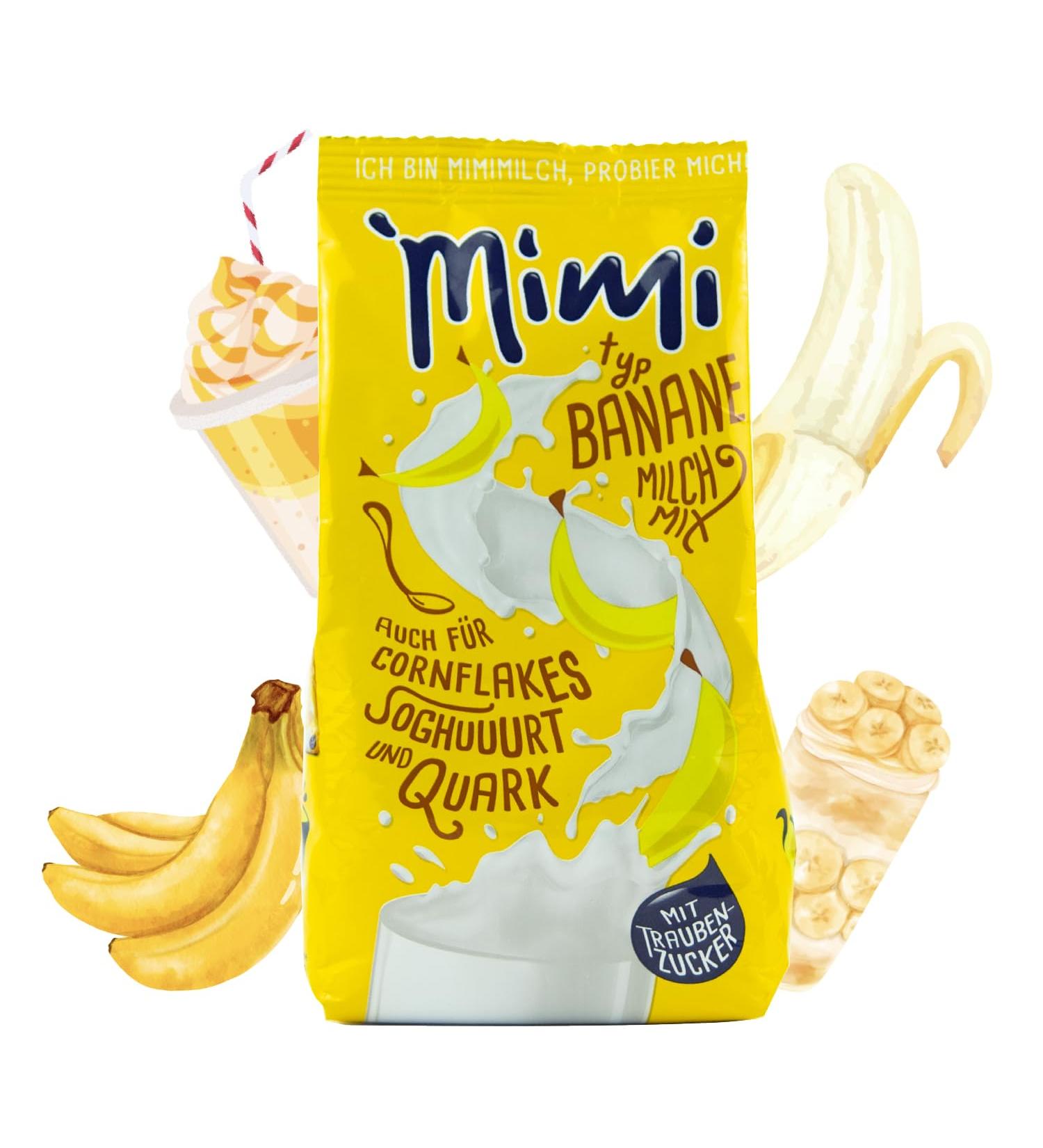 Mimi Milchmix Banana 6 x 400 g Powder Drink Canisters Milk Soluble with Banana Taste Hot and Cold Soluble Ideal for Leisur - Buy Online on GoSupps.com