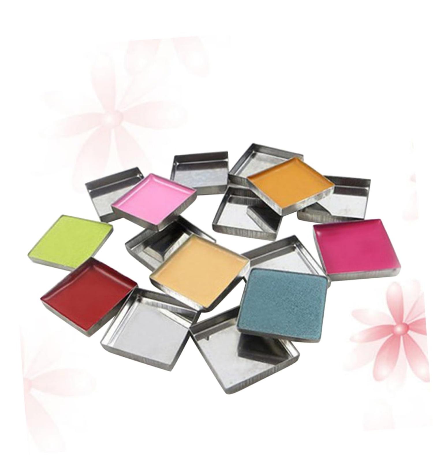 POPETPOP 56pcs Metal Pans for Eyeshadow Empty Pans for Eyeshadow Eye Shadow Iron Plate Eyeshadow Palette medium Silver - Buy Online on GoSupps.com