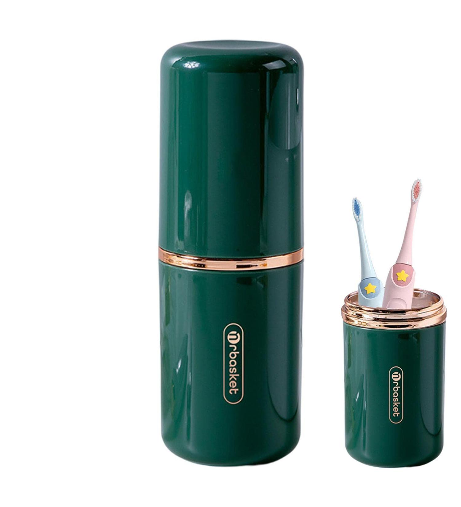 JEXTOU Travel Tooth Plaster Set - Portable Toothbrush Case & Raccoon Holder - Waterproof Double-Cup Design for Home & Travel - Buy Online on GoSupps.com