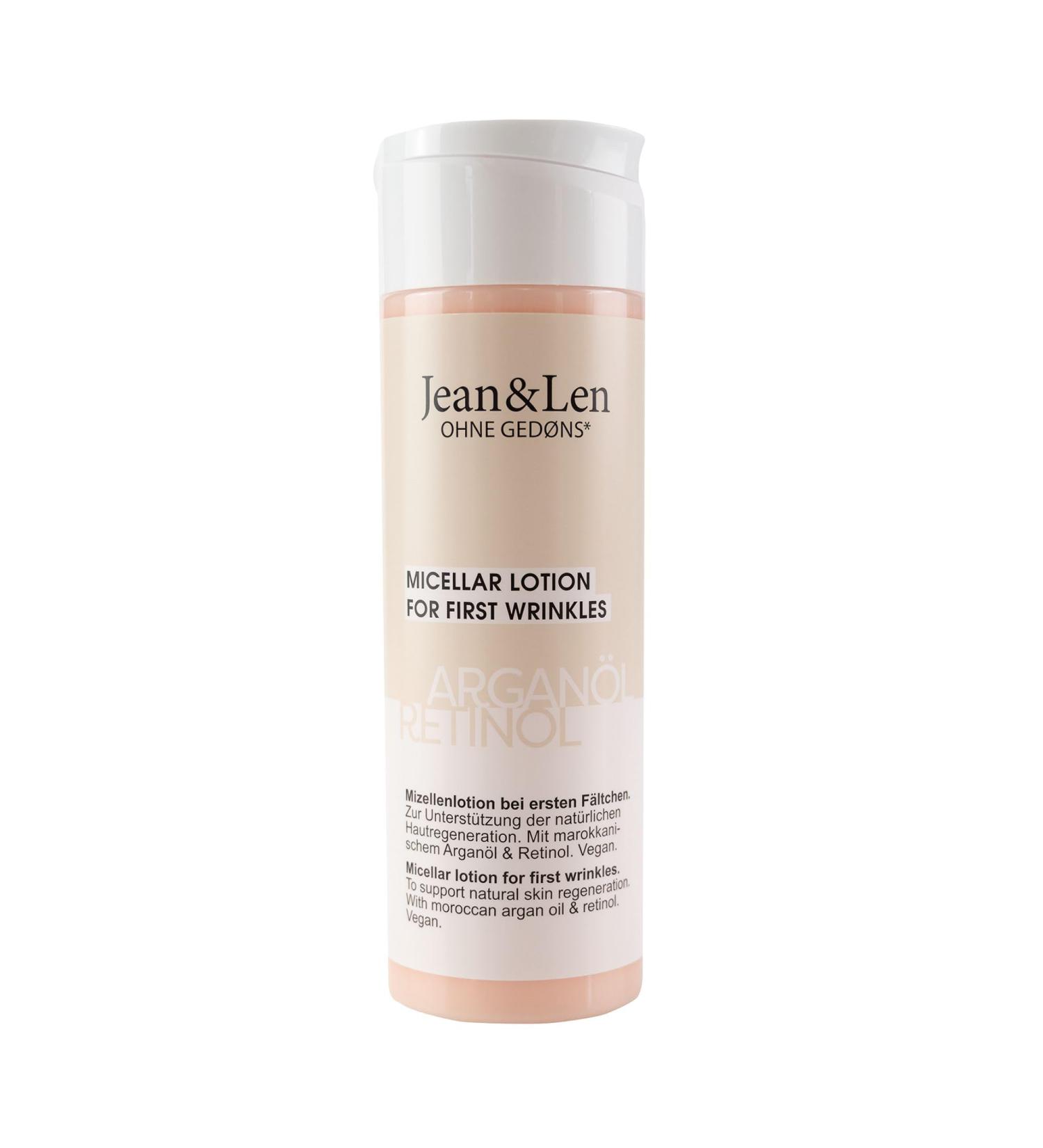 Jean & Len Regenerating Micellar Lotion Argan Oil & Retinol for first wrinkles to promote natural skin regeneration paraben & silicone free vegan 200 ml - Buy Online on GoSupps.com