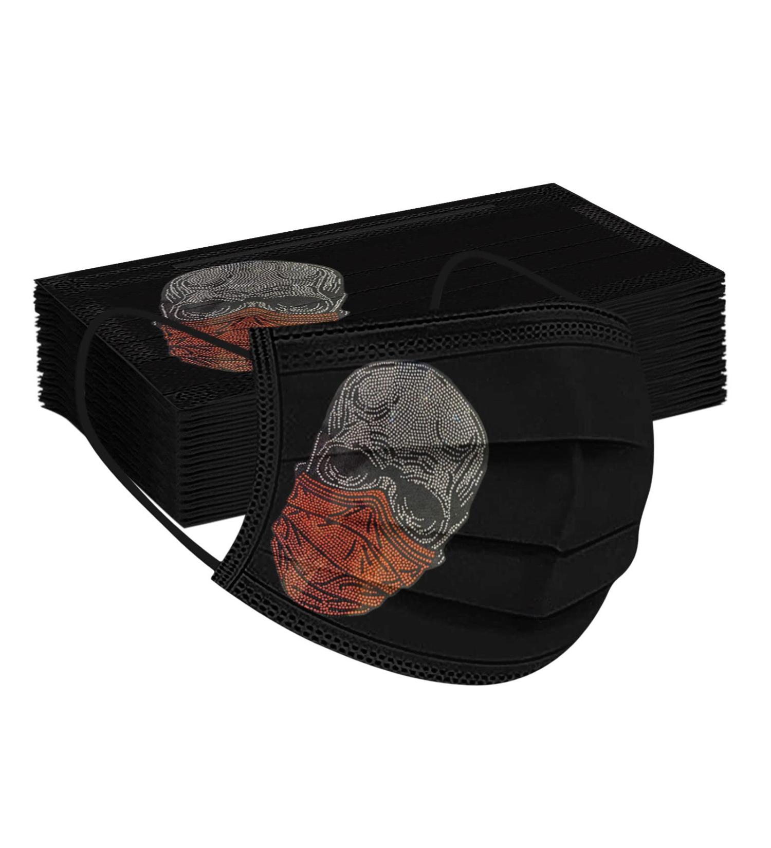 50 Pieces Colorful 3-Layer Skull Motif Adult Mouth Protection - Breathable Multifunctional Cloth Mask for Men & Women - A-04 - Buy Online on GoSupps.com