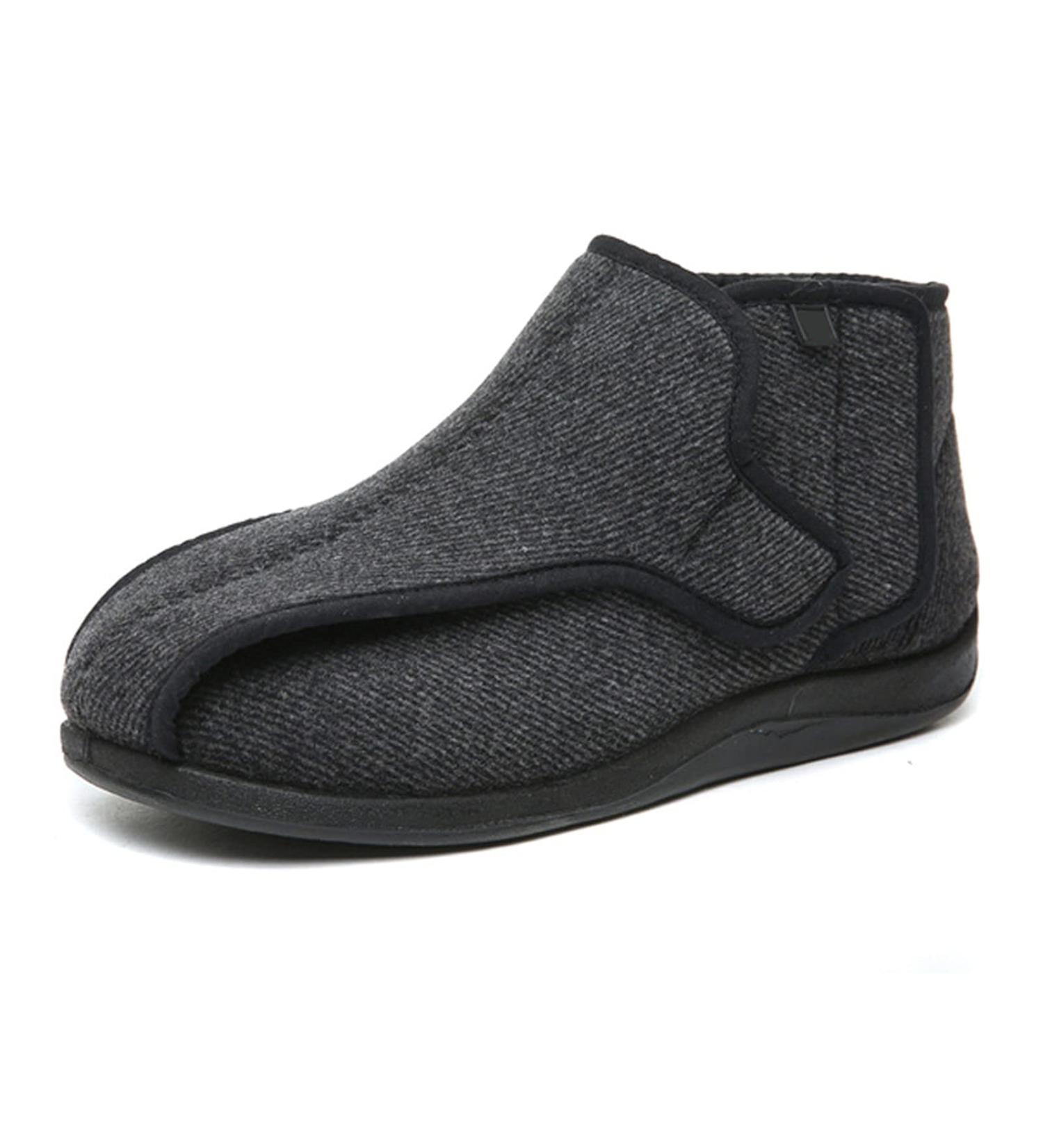 DXDUI Orthopedic Diabetic Shoes for Swollen Feet - Adjustable Open Toe Recovery Walking Shoe for Elderly Men Women - Black, Size 47 - Buy Online on GoSupps.com