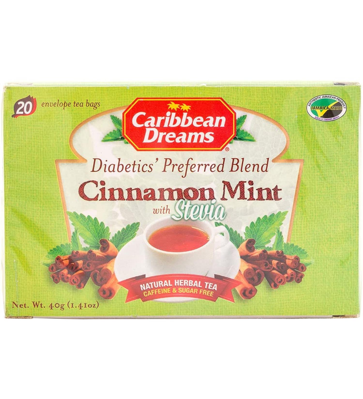 Caribbean Dreams Cinnamon Mint Diabetic Tea 6 x 20 s