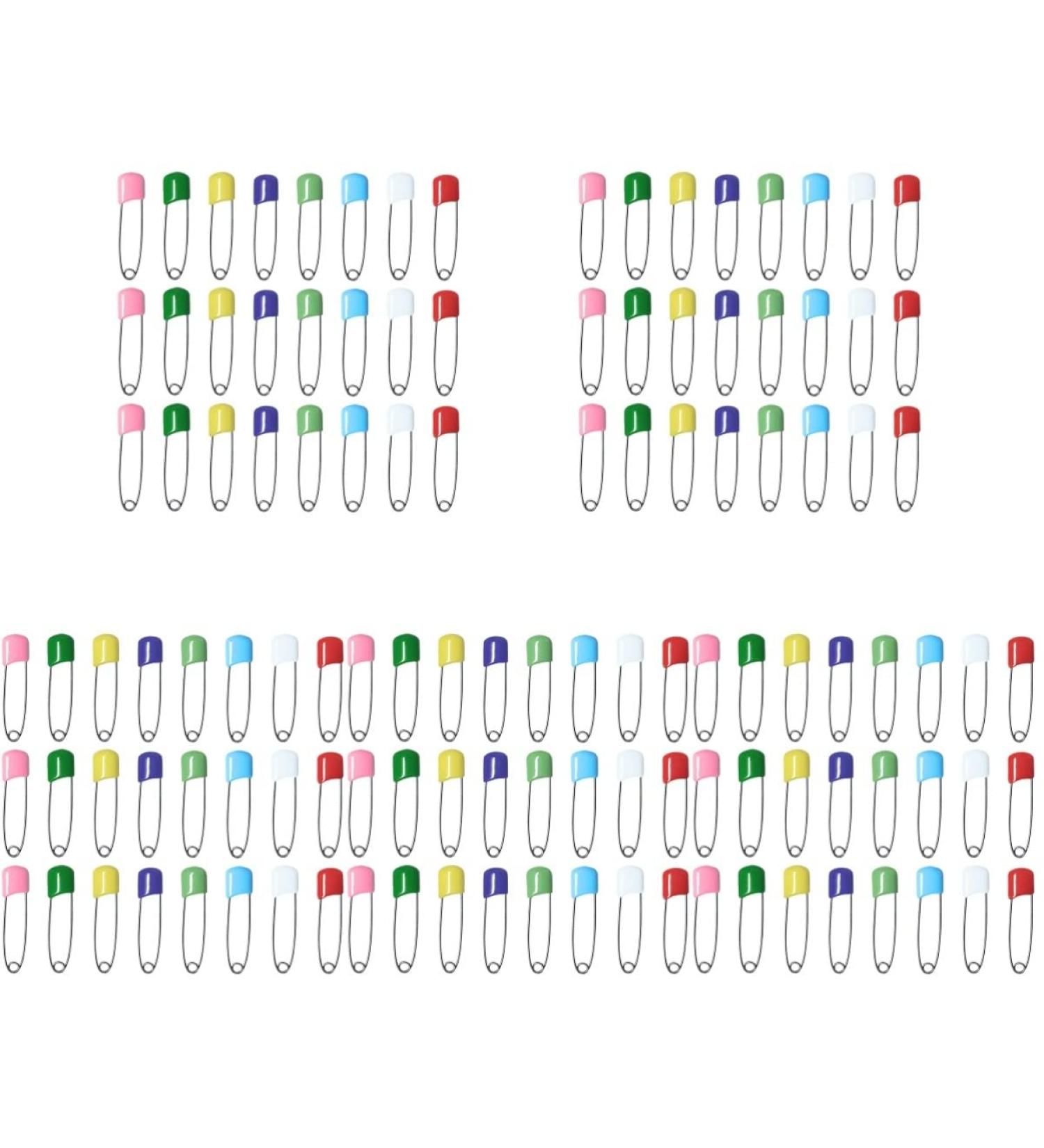 iplusmile 500 Pcs Safety Pin Diaper Set - Baby Nappy Hijab Pin with Plastic Head - Girl Scout Towel Bibs Fastener - Colorful Steel Toddler Child Pins 5.4x1cm - Buy Online on GoSupps.com