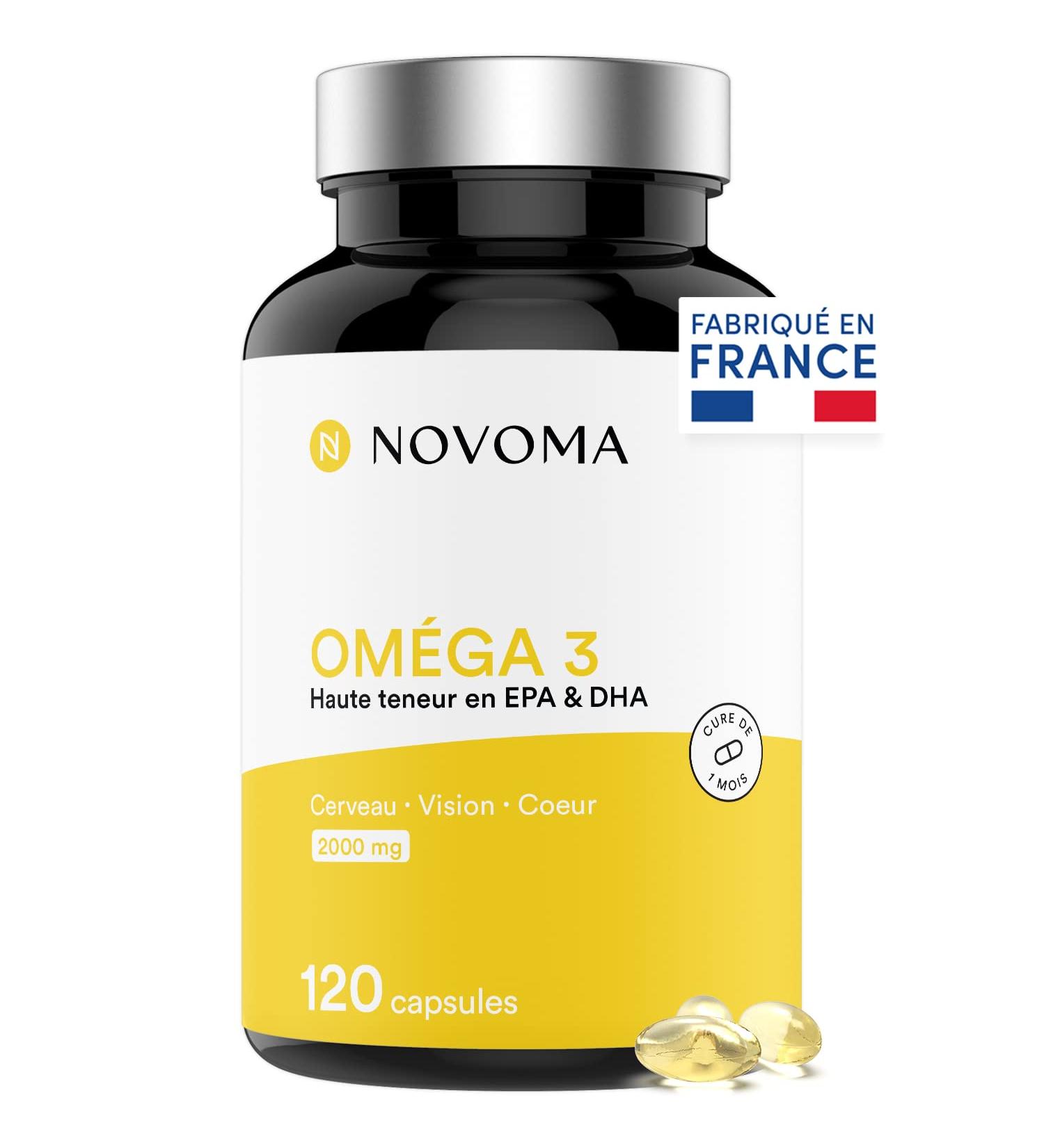 NOVOMA Omega 3 Epax Fish Oil 2000mg /d Pure and Concentrated 120 Capsules Rich in EPA and DHA & Vitamin E Omega 3 Fish Oil Odorless Made in France - Buy Online on GoSupps.com