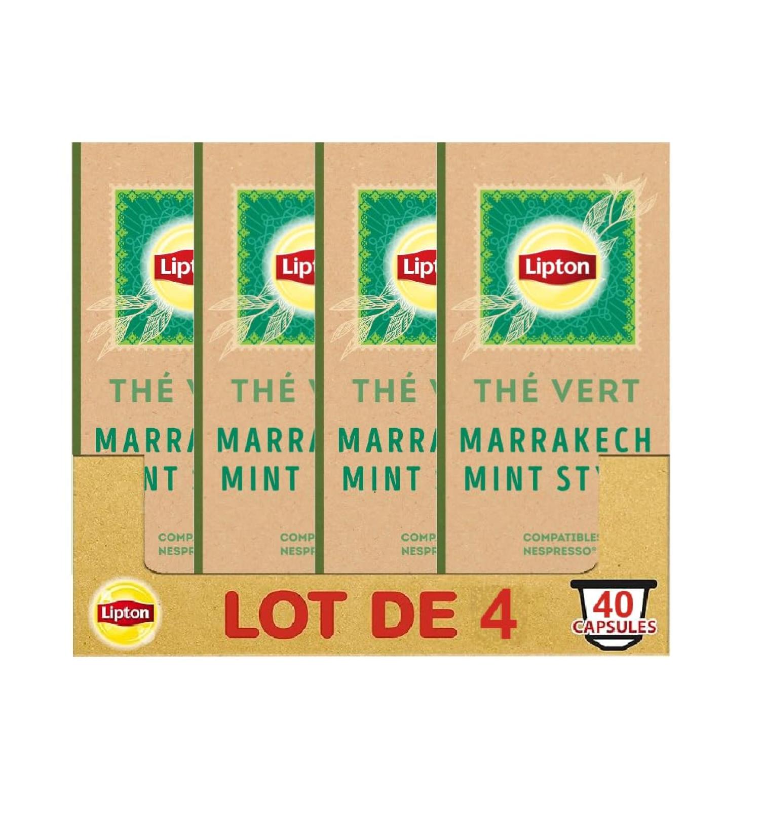 Lipton Th Vert Marrakech Mint 40 Capsules Compatibles Nespresso Antioxydant et Parfum Menthe Fra che et D licate Label Rainforest Alliance Matcha - Buy Online on GoSupps.com