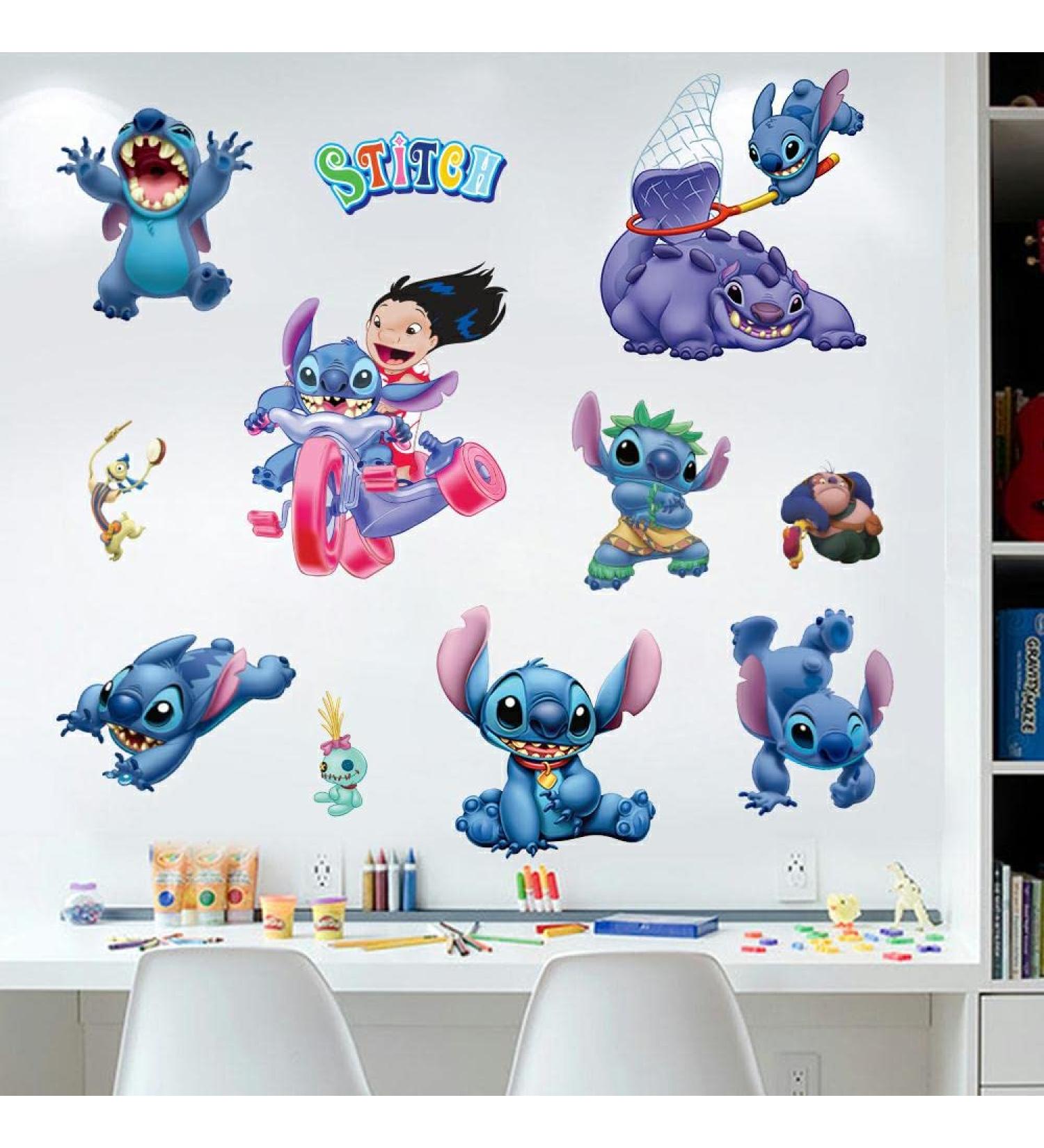 Lilo and Stitch 3D Wall Stickers - Cartoon Decals for Kids Room Decor | 16.5X23.6 inch PVC Wall Decoration - Buy Online on GoSupps.com