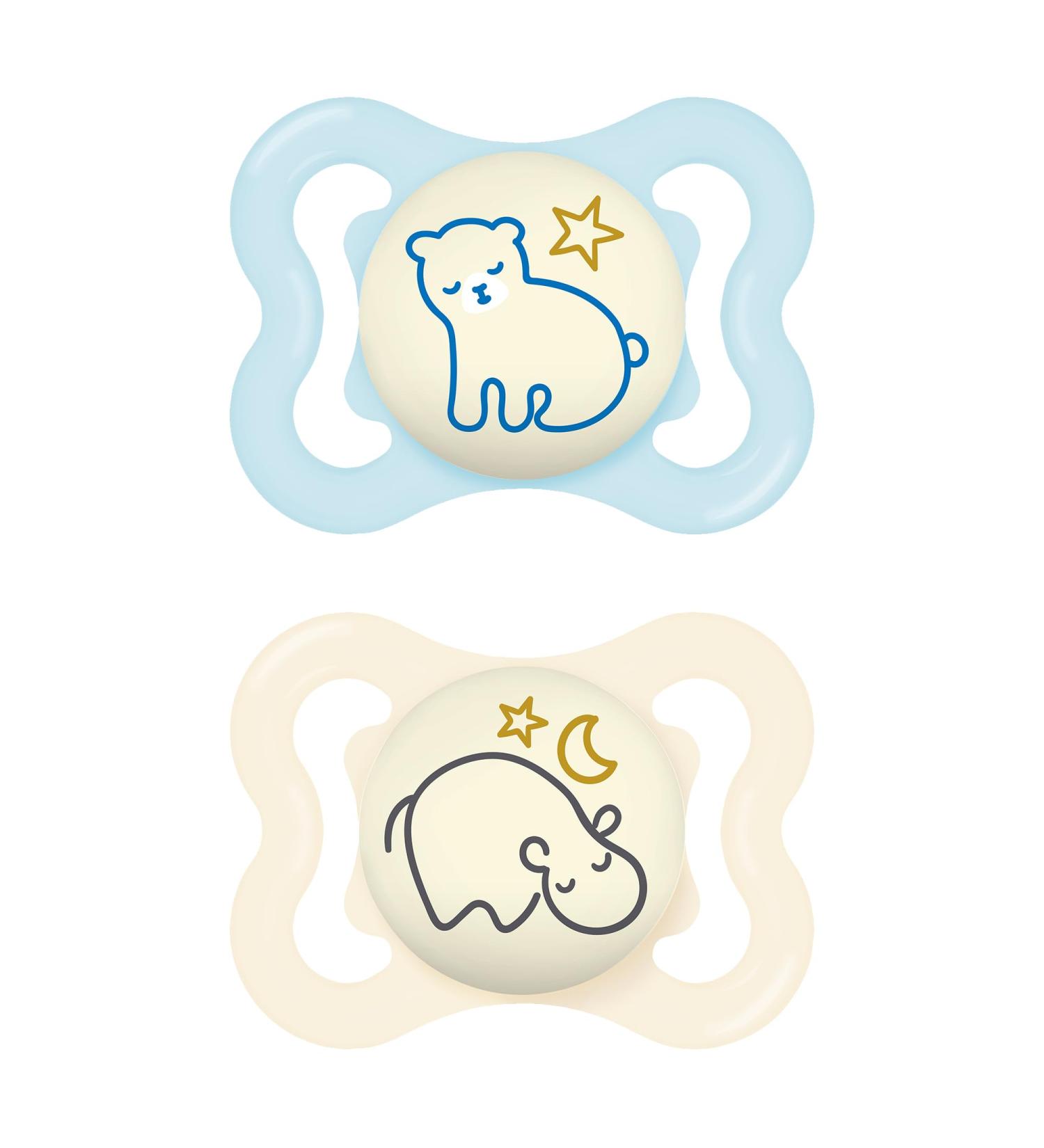 Buy Mam S277 Supreme Night Pacifiers - Silicone Blue 2 Pieces | International Shipping Available - Buy Online on GoSupps.com