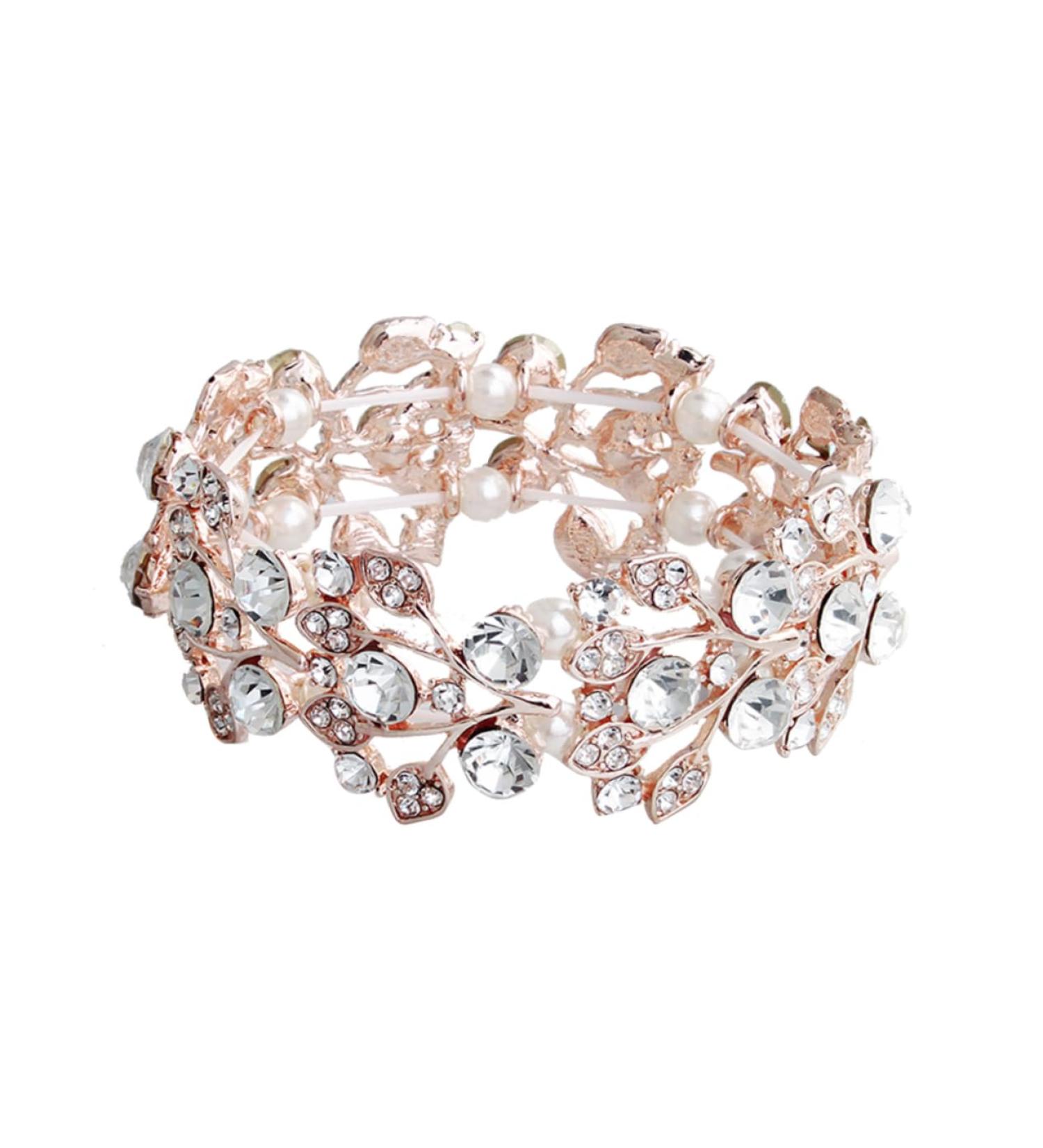 Iwowhero Bird-Crystal Bracelet - Elegant Rose Gold Diamond & Pearl Tennis Bracelet for Women | Perfect Anniversary Gift - 6.5x3cm - Buy Online on GoSupps.com