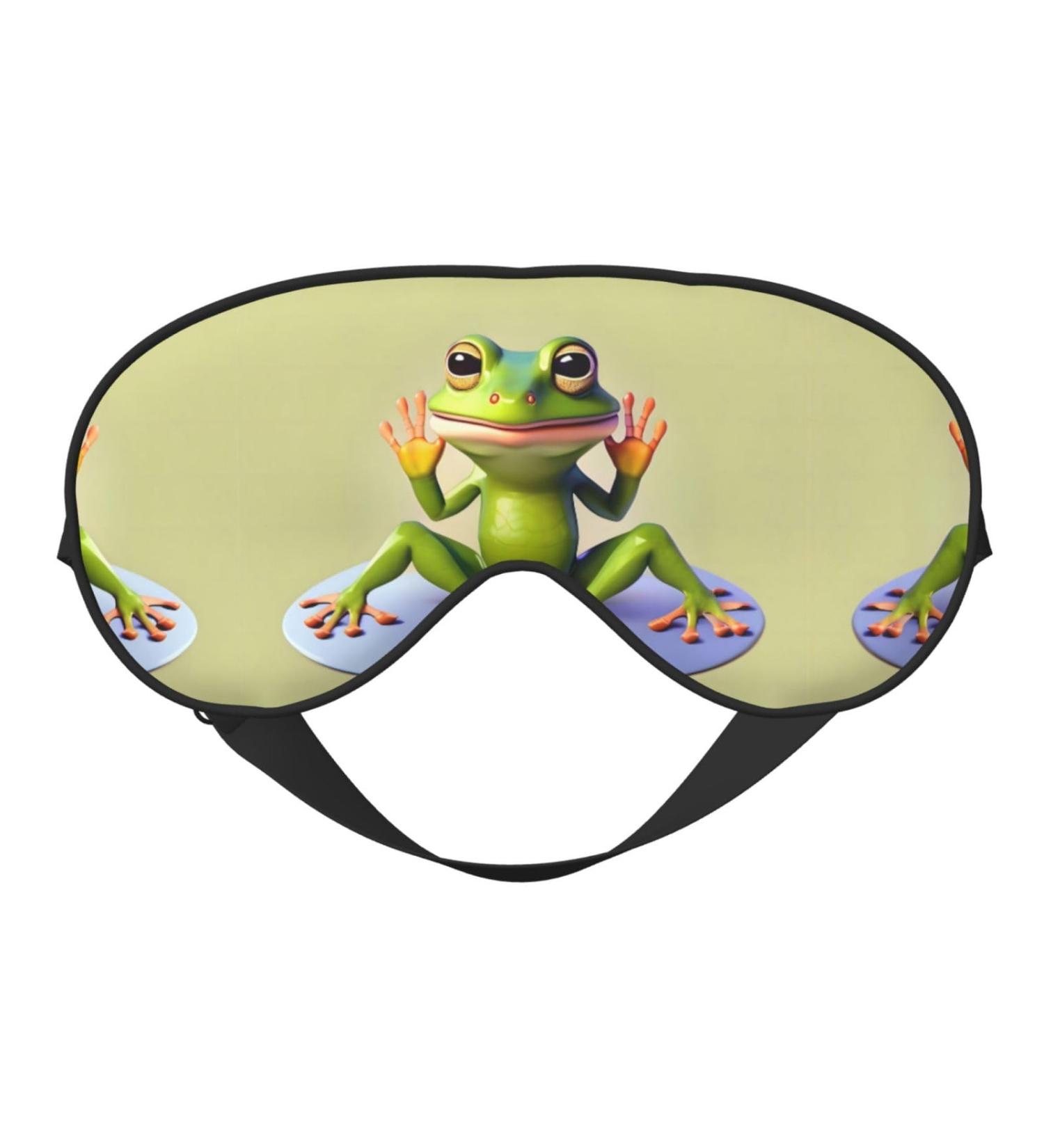 Funny Frog Yoga Eye Mask | Soft Adjustable Sleep Mask for Men & Women | Comfortable Nighttime Sleep Aid - Buy Online on GoSupps.com