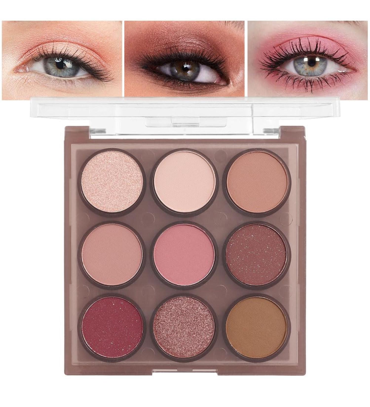 9 Colors Nude Red Brown Eye Shadow Palette - Highly Pigmented Rose Gold Cream Eyeshadow for Brown Eyes | Long Lasting & Natural Look | Travel Gift Kit 03 - Buy Online on GoSupps.com