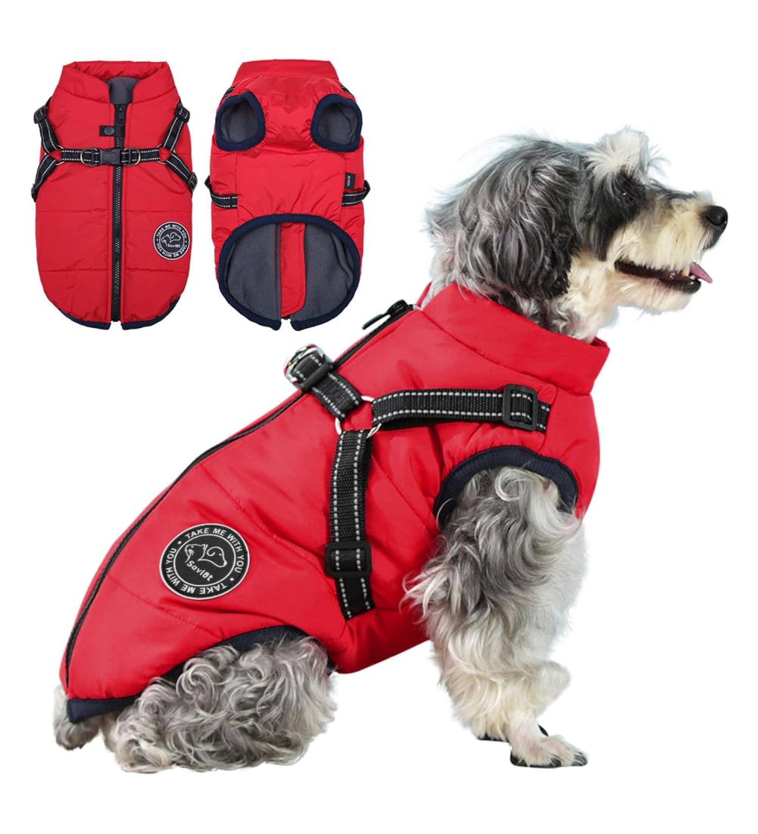Buy Savlot Dog Jacket - Winter Vest for Pets | Padded Sleeveless Cotton Sweater - Red 5XL | Ideal for Skiing & Outdoor Protection - Buy Online on GoSupps.com