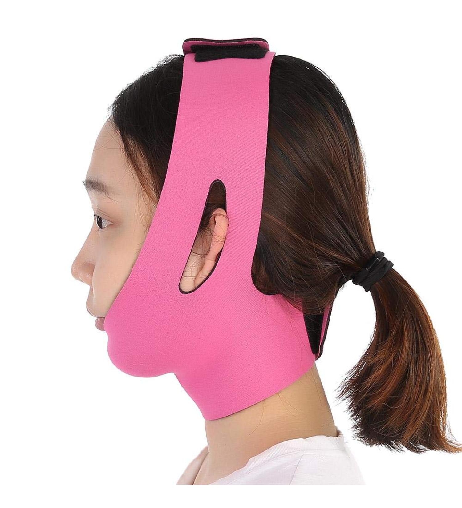 Facial Slimming Mask & Lifting Belt Double Chin Reduction V-Line Beauty Tool | Rose Red | International Shipping - Buy Online on GoSupps.com
