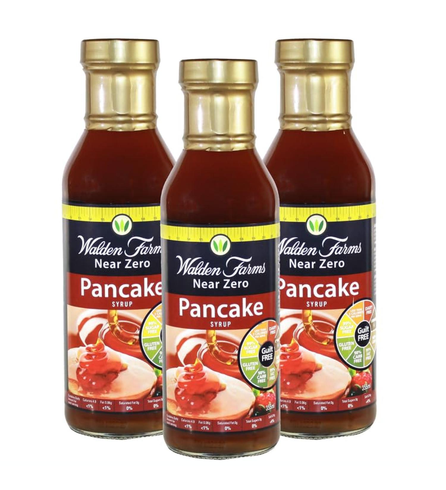 3 x 355mL | Walden Farms Near Zero Calorie Pancake Flavoured Syrup 355ml | Guilt Free | Dairy Free | Gluten Free | 3 Pack