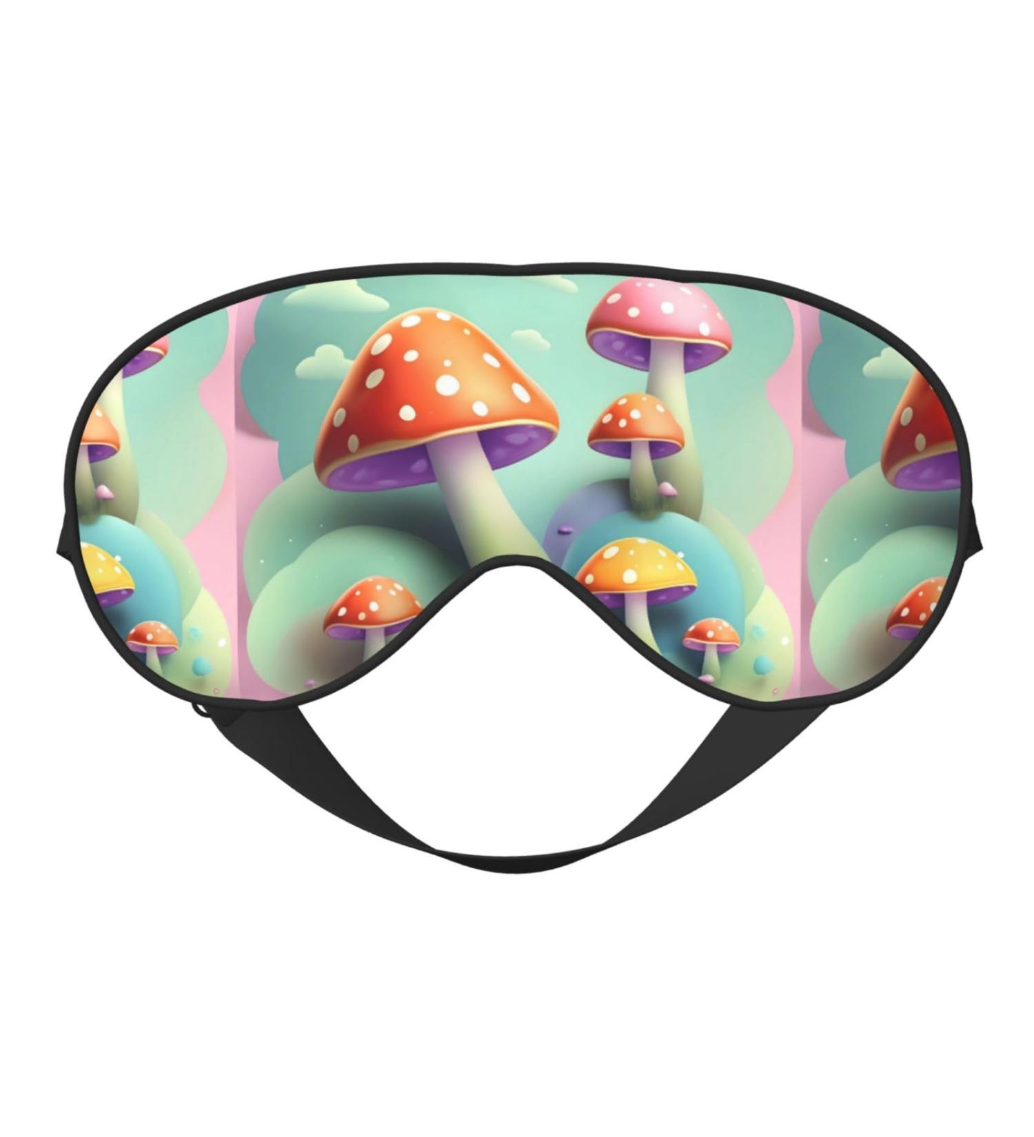 Dreamy Little Mushroom Adjustable Blackout Sleep Mask - Unisex Eye Mask for Travel Yoga & Naps - Buy Online on GoSupps.com