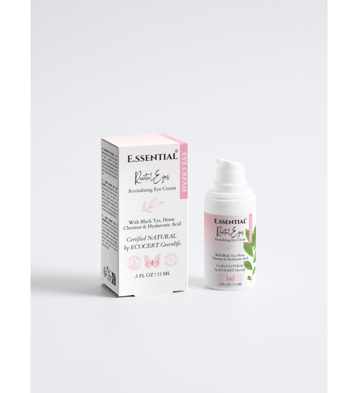 E.ssential RevitalEyes Revitalizing Eye Cream antioxidant with black tea chestnut jojoba and ceramides - lifts and firms for revitalized and youthful appearance 0.5 fl oz - Buy Online on GoSupps.com