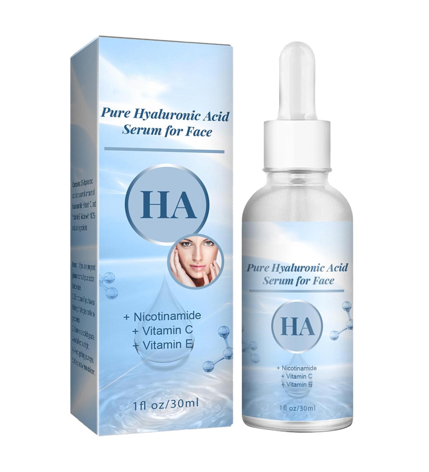 Hyaluronic Acid Plus Vitamin C Serum For Face Nicotinamide & Vitamin E Contained Face Serum For Women Hydrating & Anti Aging Serum Skincare For Facial Moisturiser Dull & Dry Skin - Buy Online on GoSupps.com