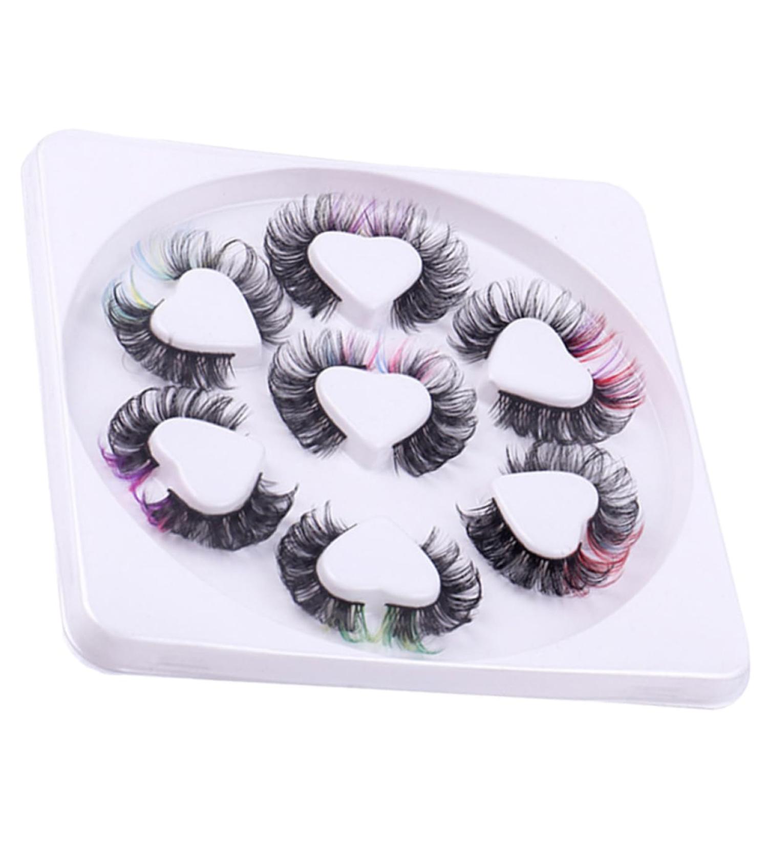 FOMIYES 7 Pairs Fake Eyelashes False Lashes Colored Eyelashes Faux Eyelashes False Eyelashes Lashes with Color Lash Clusters Color Lashes Cosplay Lashes Extend Curly Chemical Fiber - Buy Online on GoSupps.com