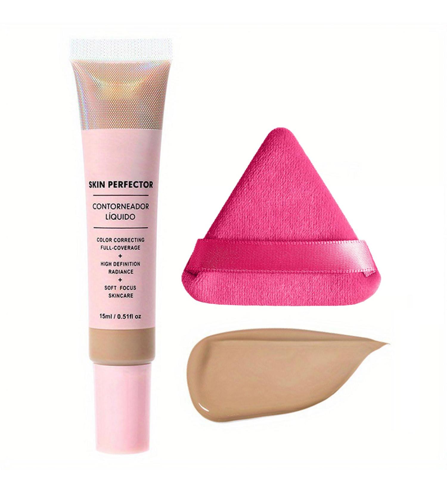CC Cream Bb Cream Foundation Skin Tone Adjusting Matte Colour Correcting Brightening Face Cream Full Coverage Foundation Anti-Redness with Triangle Powder Puff Set (Sand) - Buy Online on GoSupps.com