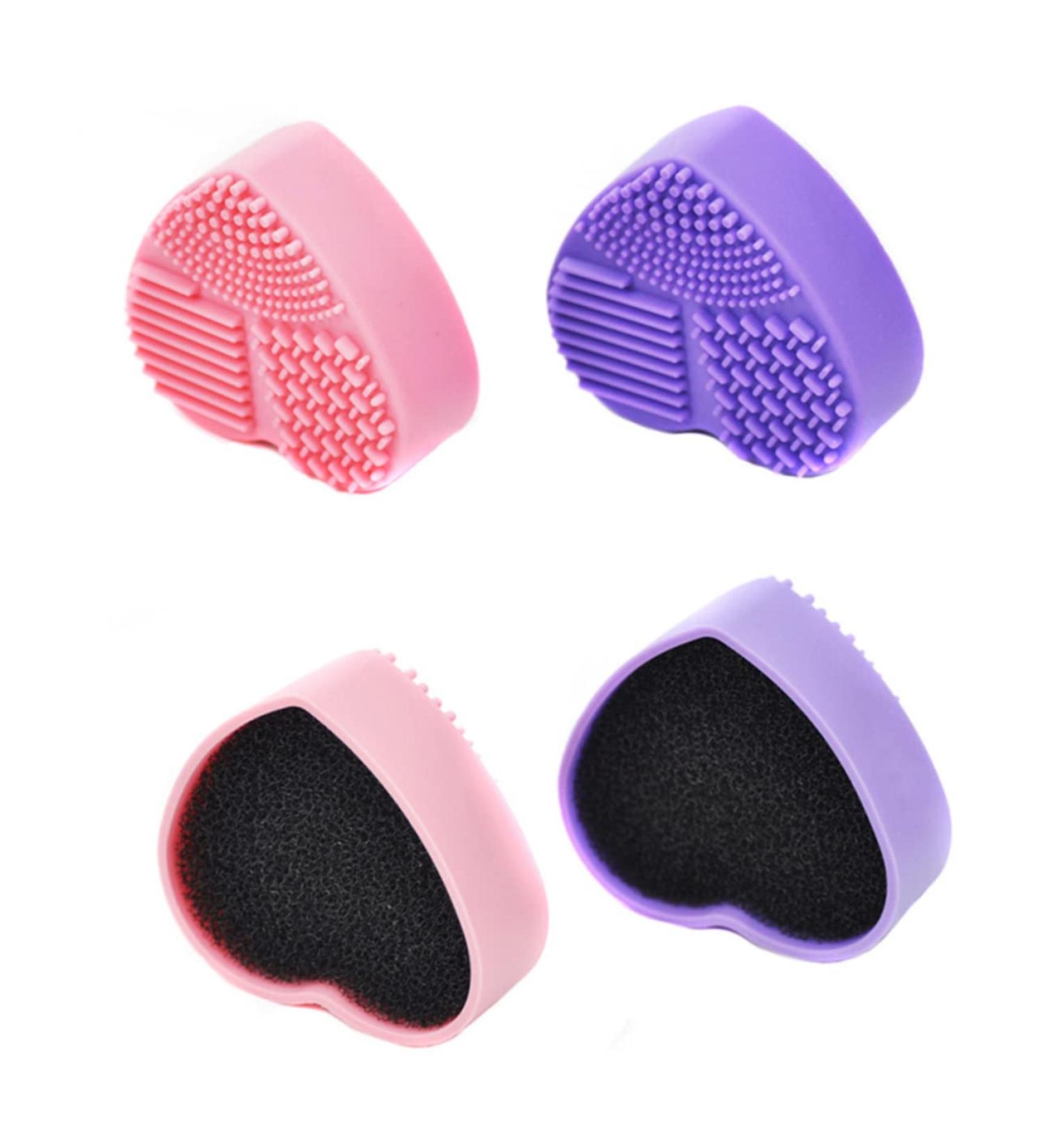 Mikikit Silicone Makeup Applicator & Cleaning Box - Pink Heart Shaped Brush Cleaner for All Makeup Brushes - Ideal for Quick & Easy Cleaning - Buy Online on GoSupps.com