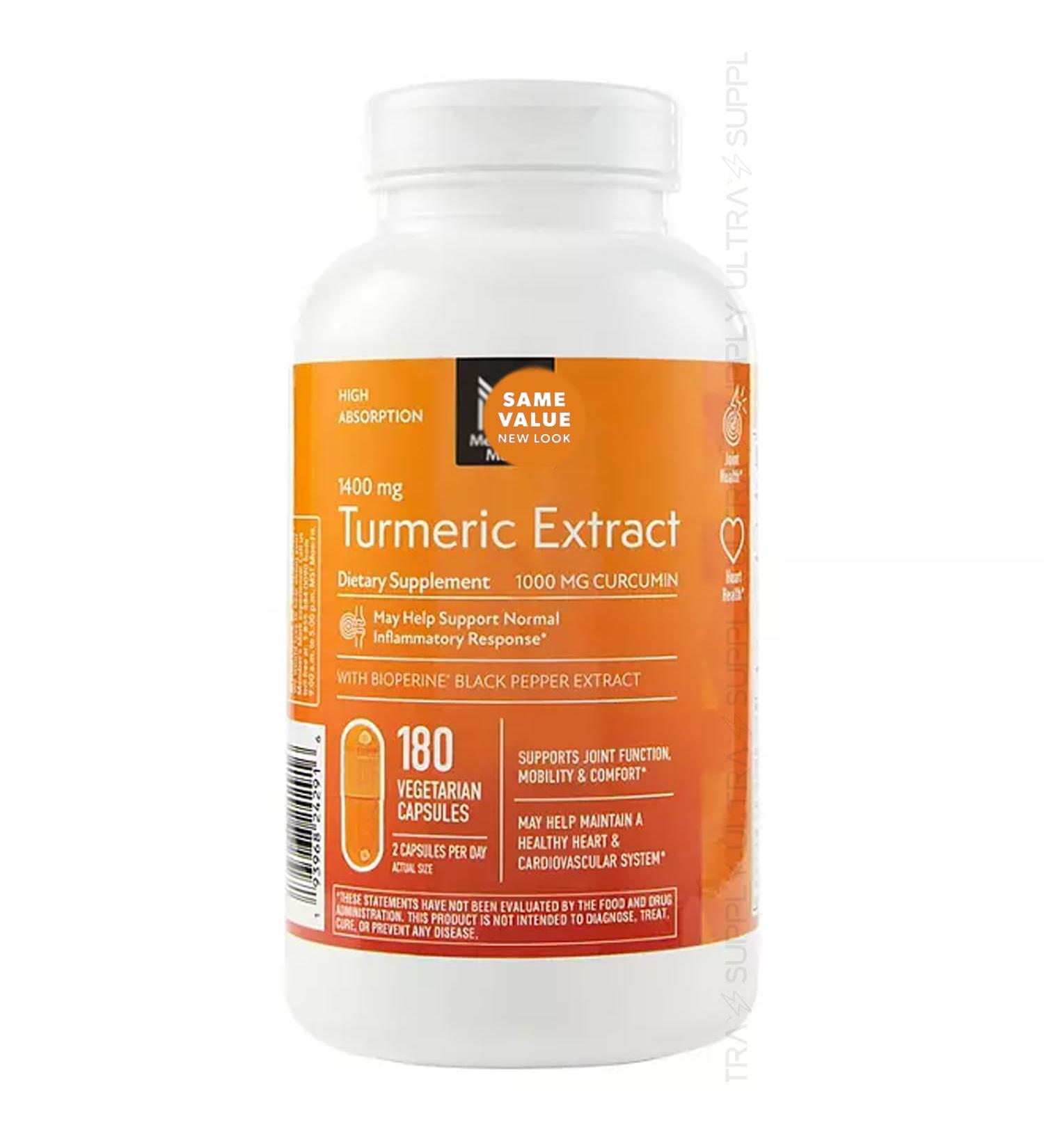Members Mark Turmeric Extract (180 Count.) Capsules 1400 mg | Joint Support Antioxidant & Heart Health Formula with Black Pepper Extract - Buy Online on GoSupps.com