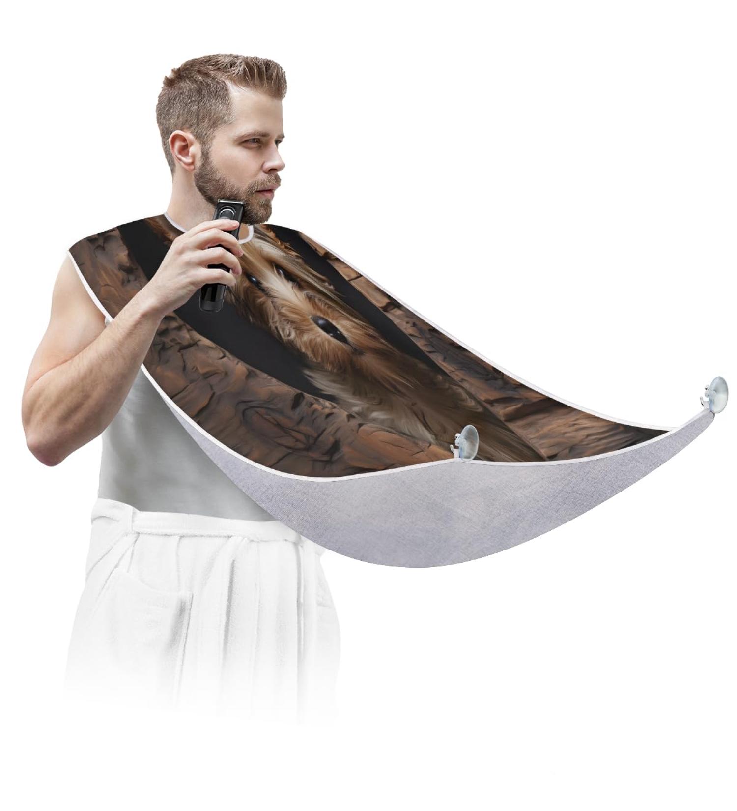Love Tree Hole Dog Beard Bib Apron - Beard Hair Catcher for Men | Perfect Gift for Dad & Husband - Father's Day Anniversary Christmas - With 2 Suction Cups - Buy Online on GoSupps.com