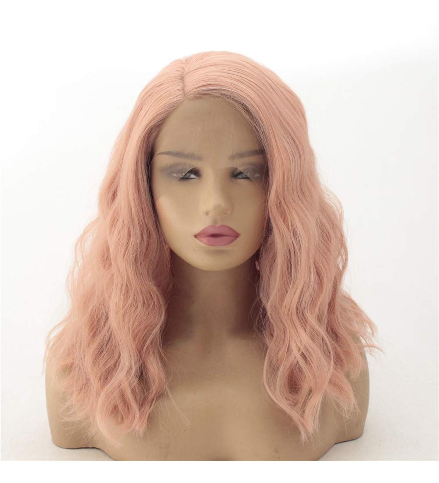Buy Pink Long Curly Hair Wig | Lace Front Chemical Fiber Wig | International Shipping Available - Buy Online on GoSupps.com
