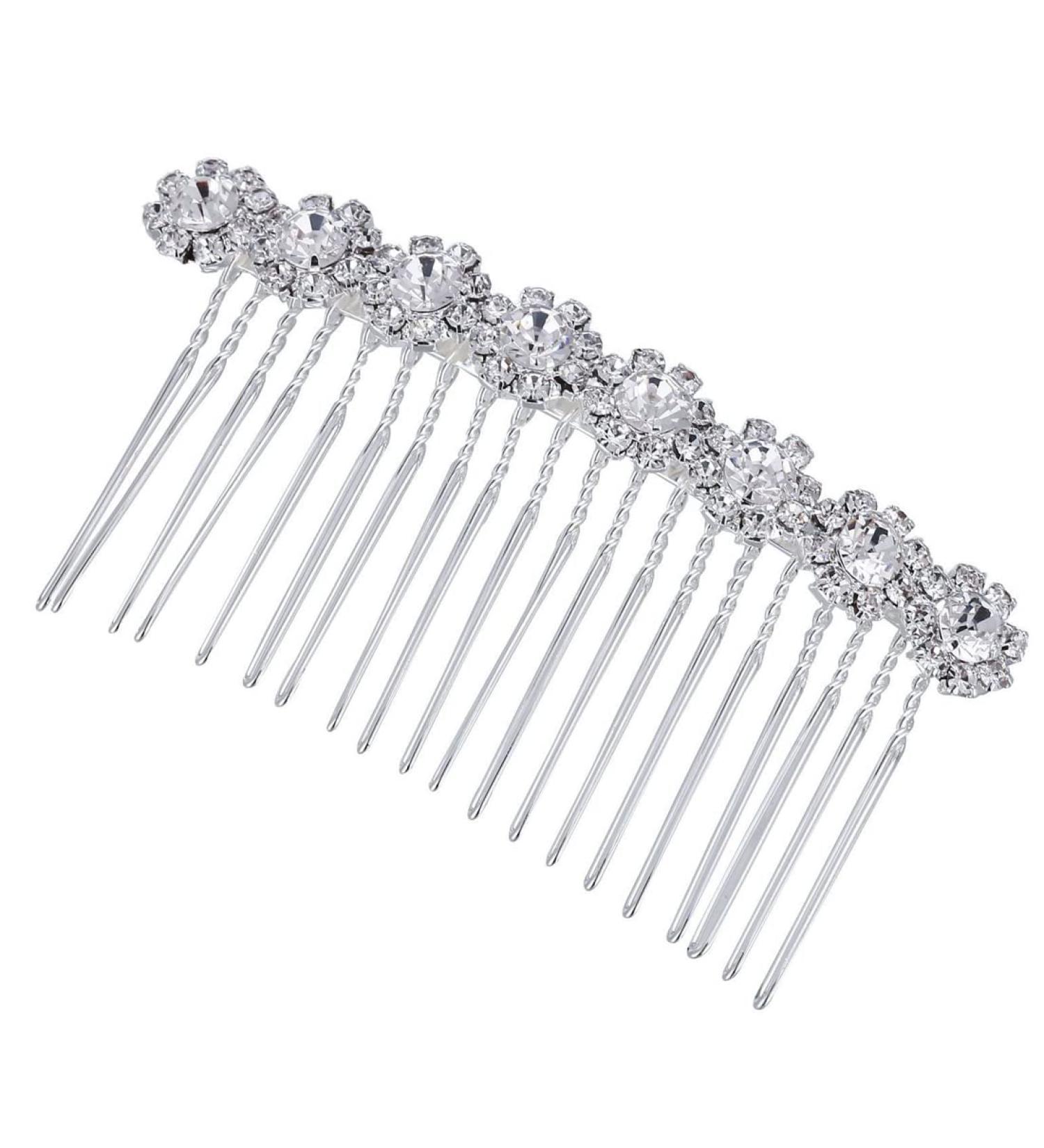 Zeayebsr Silver Rhinestone Hair Side Comb Flower Crystal Hair Clip Wedding Hair Comb Bridal Hair Comb French Women and Girls Hair Accessories - Buy Online on GoSupps.com