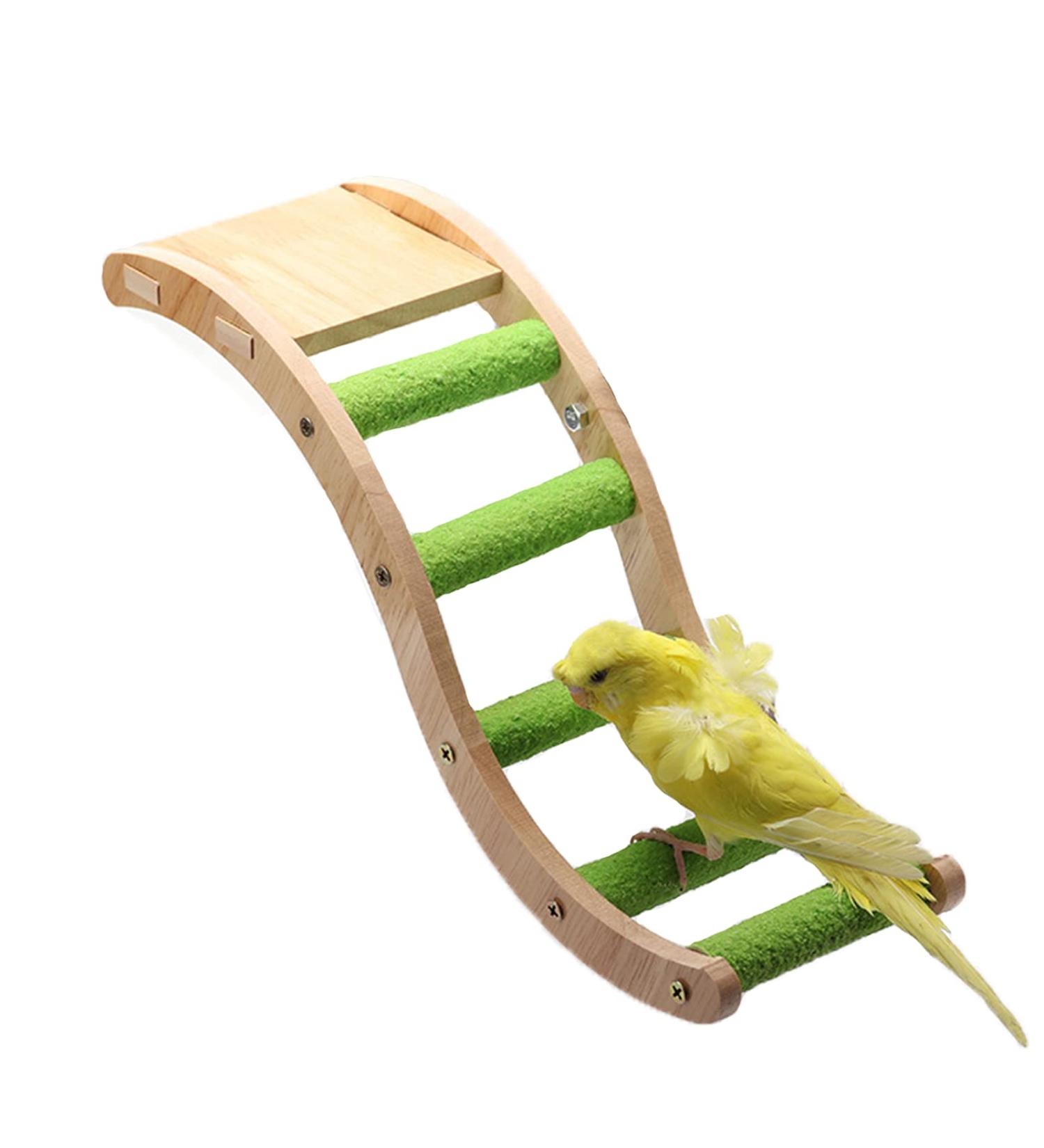 Bird Wooden Ladder Toy for Climbing and Chewing - Pet Parrots Cage Accessories and Play Platform - Buy Online on GoSupps.com