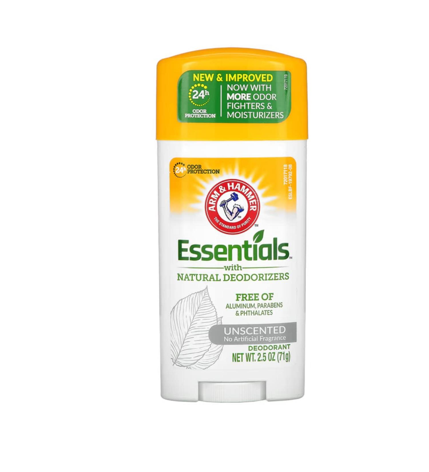 Arm & Hammer Essentials Natural Deodorant Unscented 2.5oz (Pack of 3)