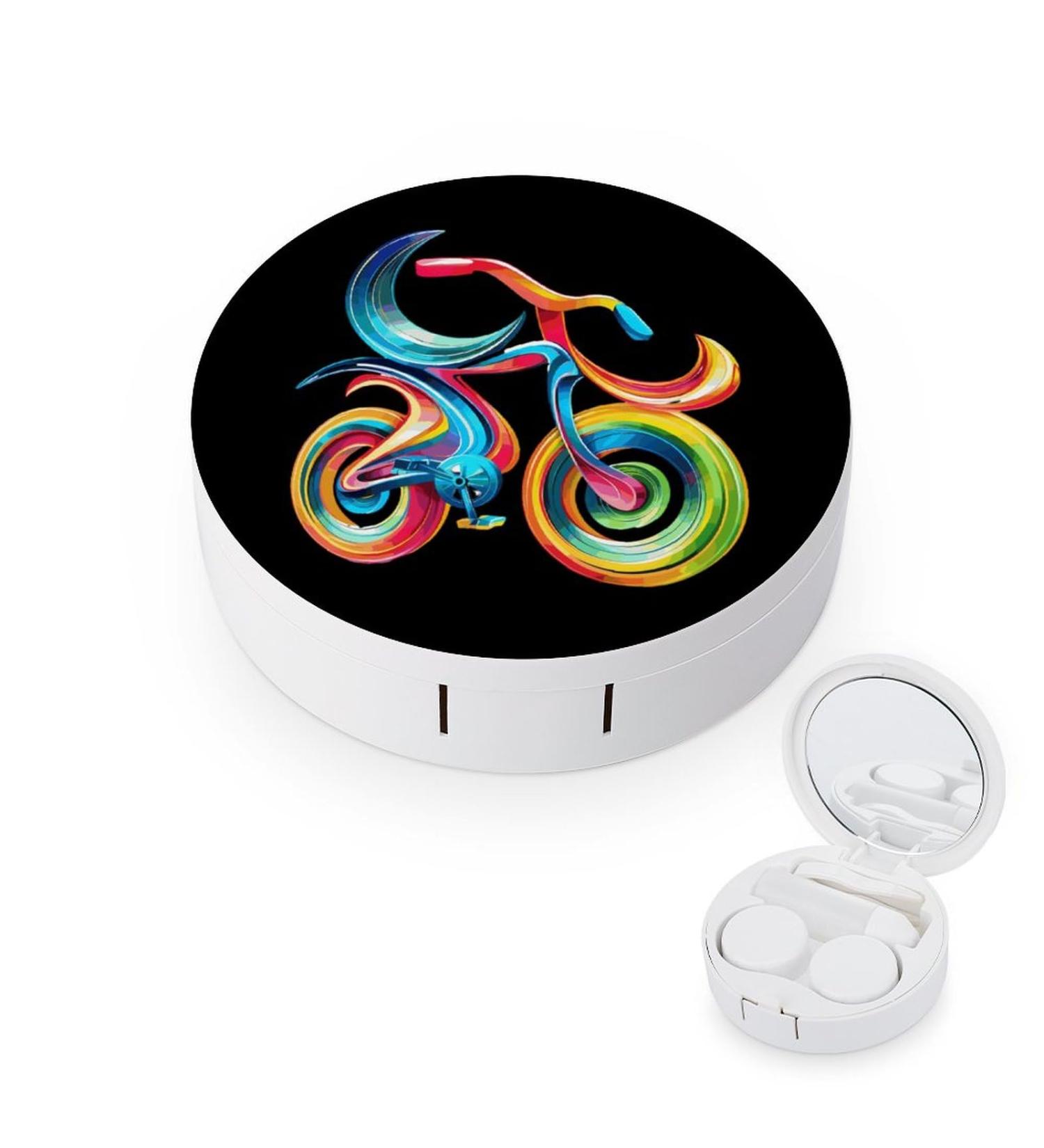 Pi Bike Colorful Contact Lens Case with Mirror | Portable Cute Eye Travel Kit - Shop Now - Buy Online on GoSupps.com