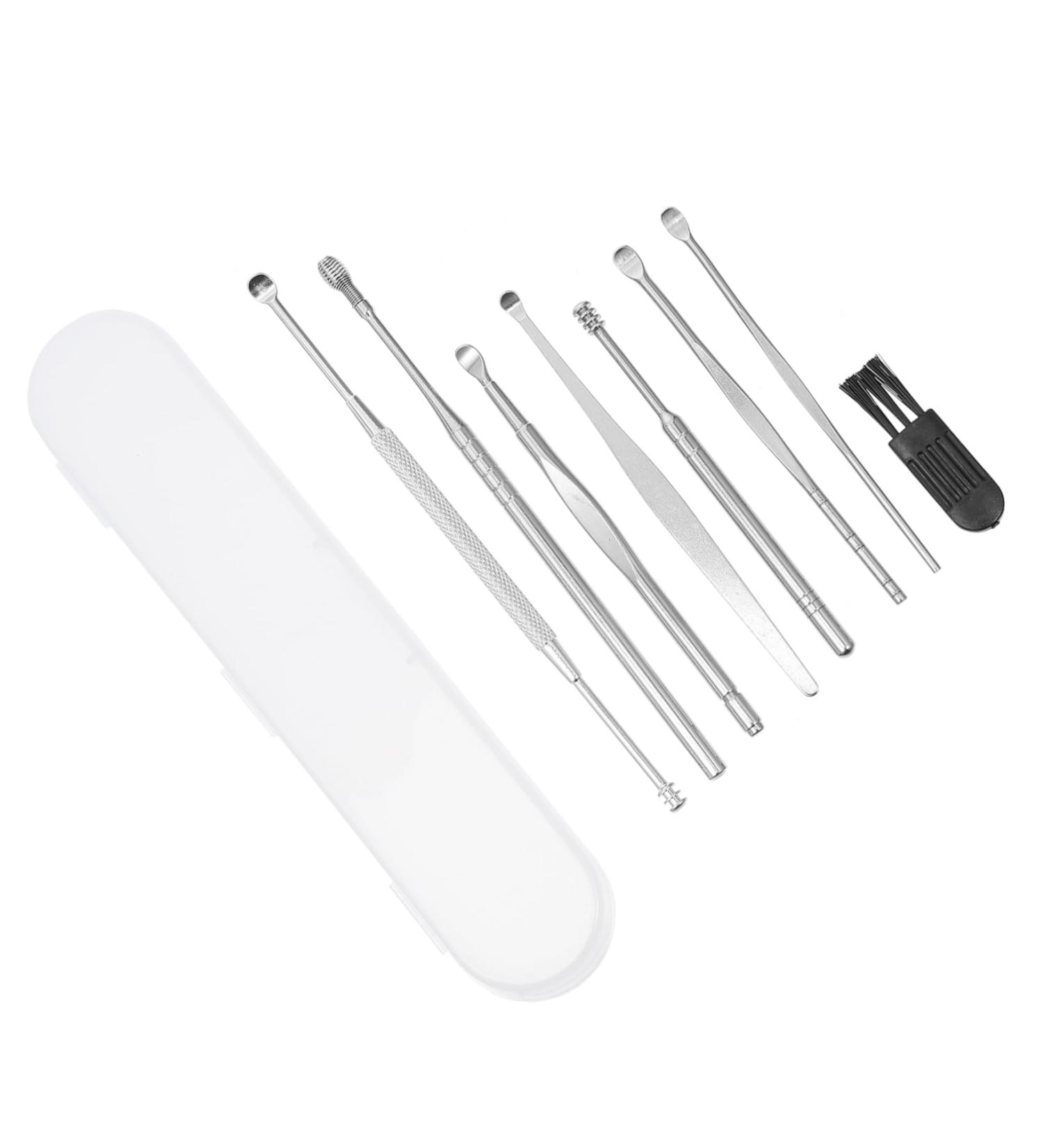 NOLITOY Ear Wax Removal Kit - 8 Durable Stainless Steel Ear Spoons for Effective Ear Cleaning - Complete Ear Cleaner Set - Buy Online on GoSupps.com