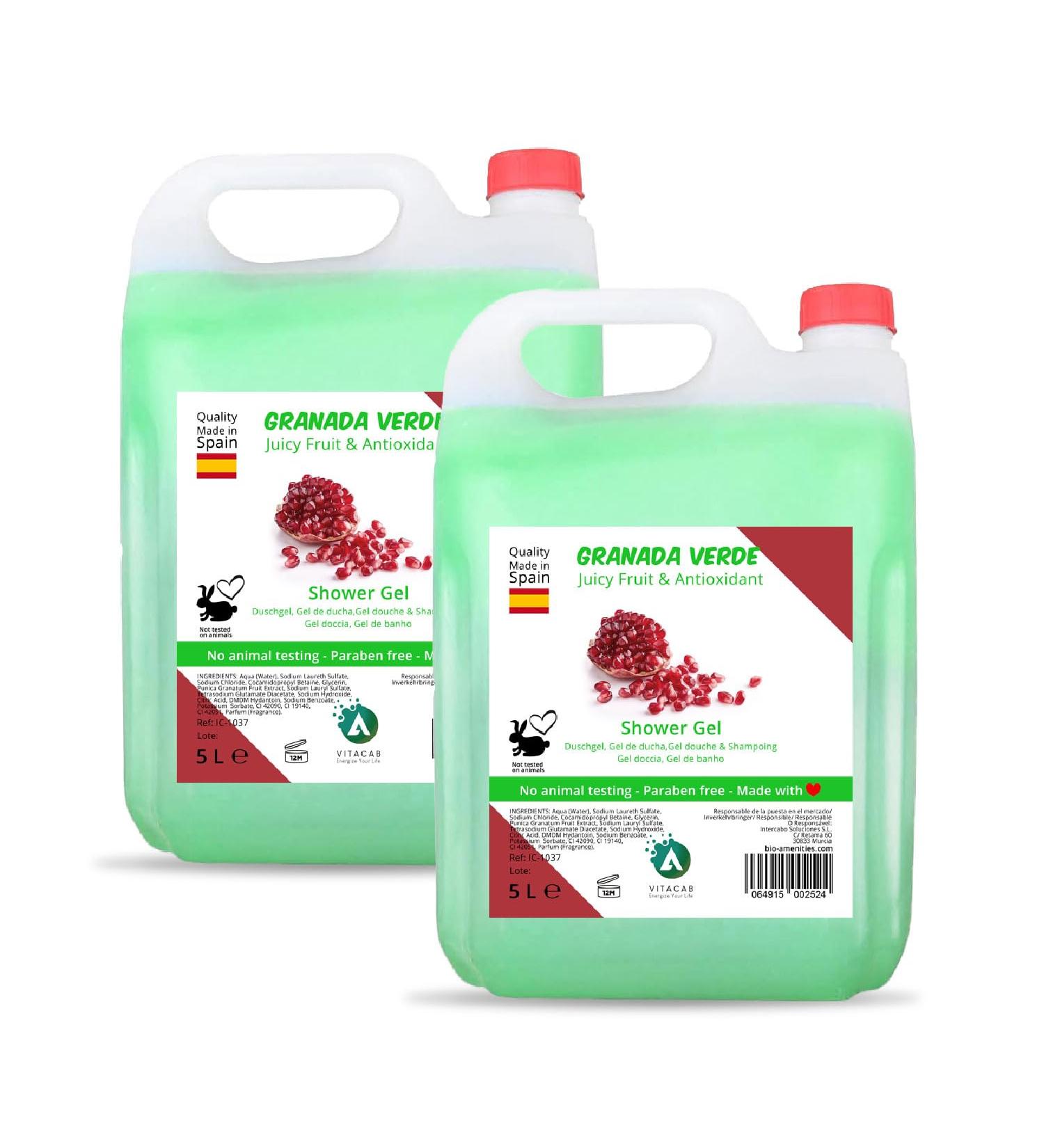 Intercabo Soluciones SL Shower gel Pomegranate Set of 2 x 5L Moisturizing and refreshing body wash with fruity scent Gentle cleansing for daily use Large format for longlasting care - Buy Online on GoSupps.com