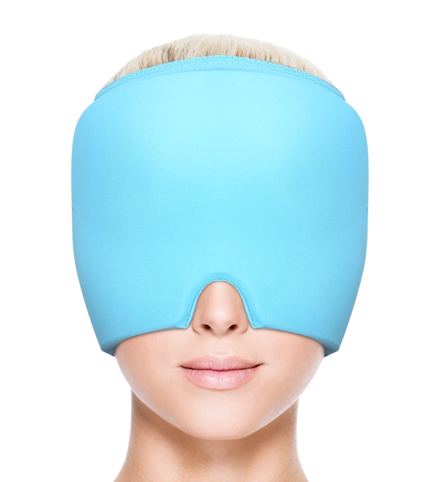 Migraine Mask Cold Relief Cap Anti Headache Stretchable Gel Ice Pack for Tension Relief - Buy Online on GoSupps.com