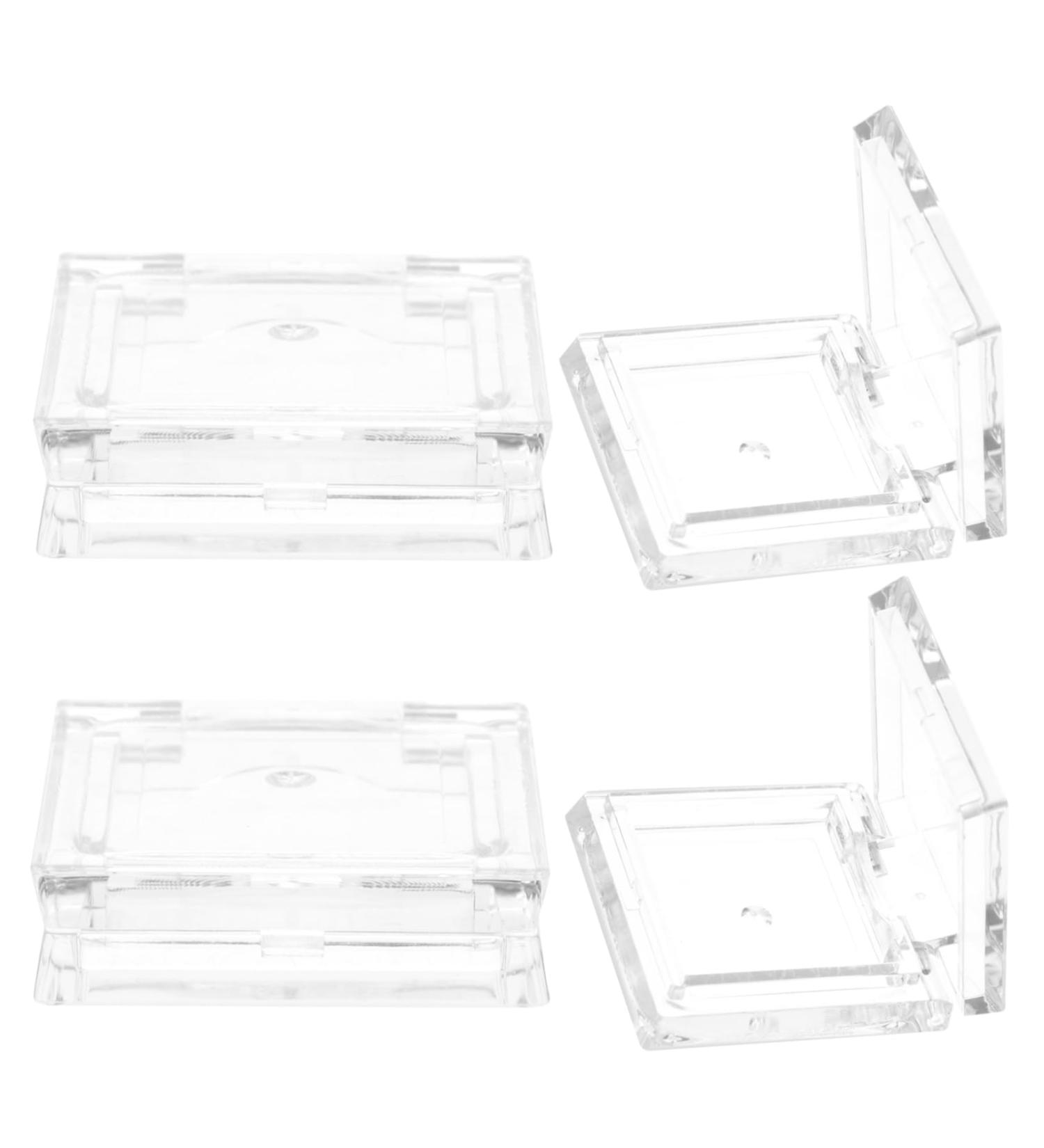 Outanaya 4pcs Transparent Square Mini Eyeshadow Box Empty Pans for Lip Balm Mini Lipstick Mini Plates Plastic - Buy Online on GoSupps.com