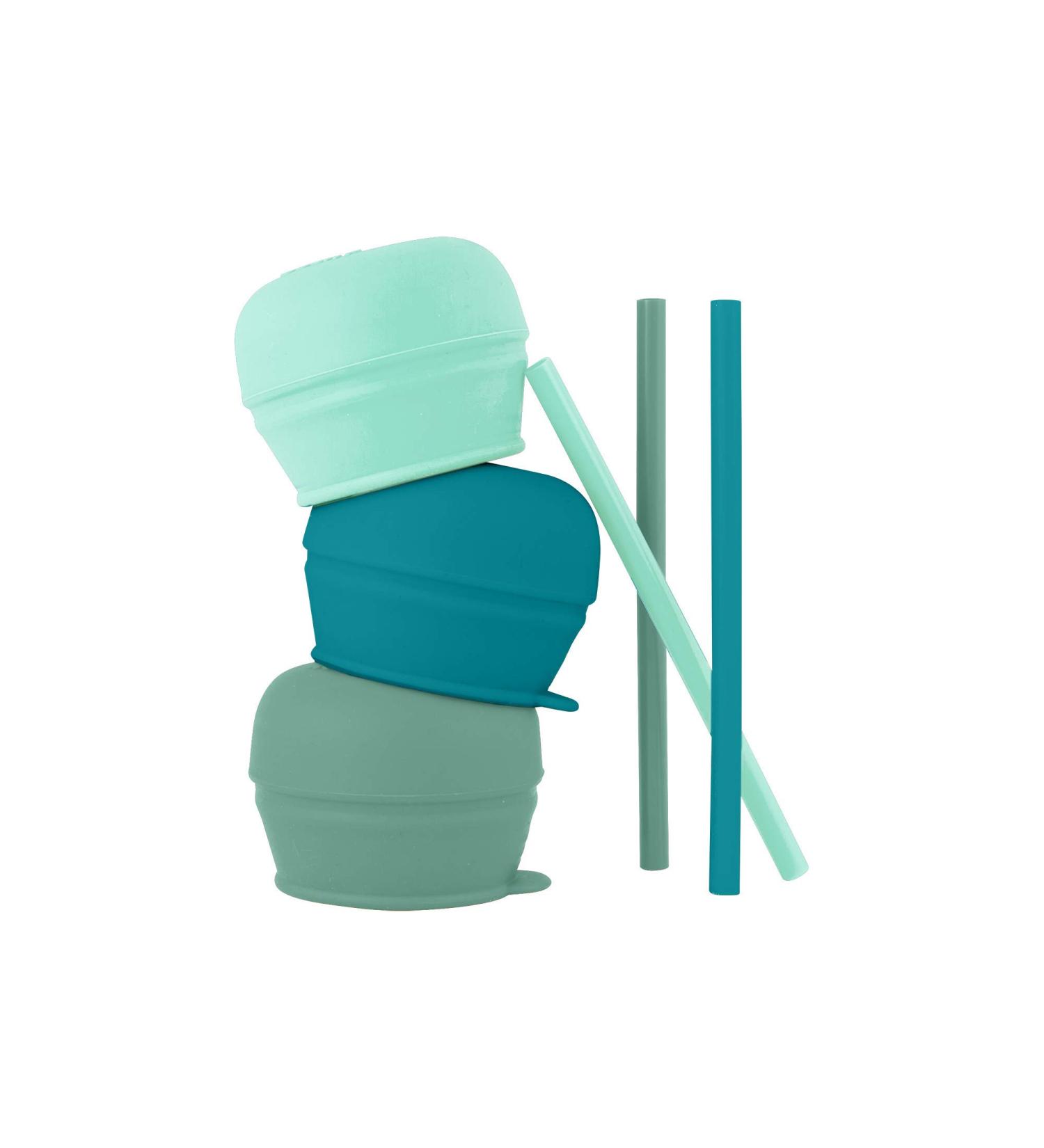 Boon SNUG Straw Lids Assorted Colors (Pack of 3) Green - Leak-proof Silicone Spill-Proof Straw Covers - Buy Online on GoSupps.com