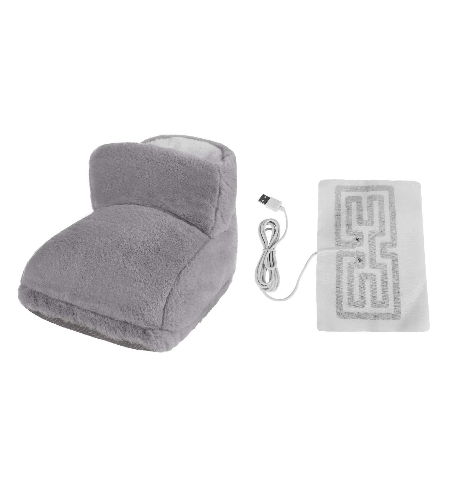 YJZQ Electric Heated Footwear - USB Rechargeable Plush Heating Shoes for Men & Women | Washable Interior & Cozy High Top Design | Perfect Winter Foot Warmers for All Ages - Gray - Buy Online on GoSupps.com