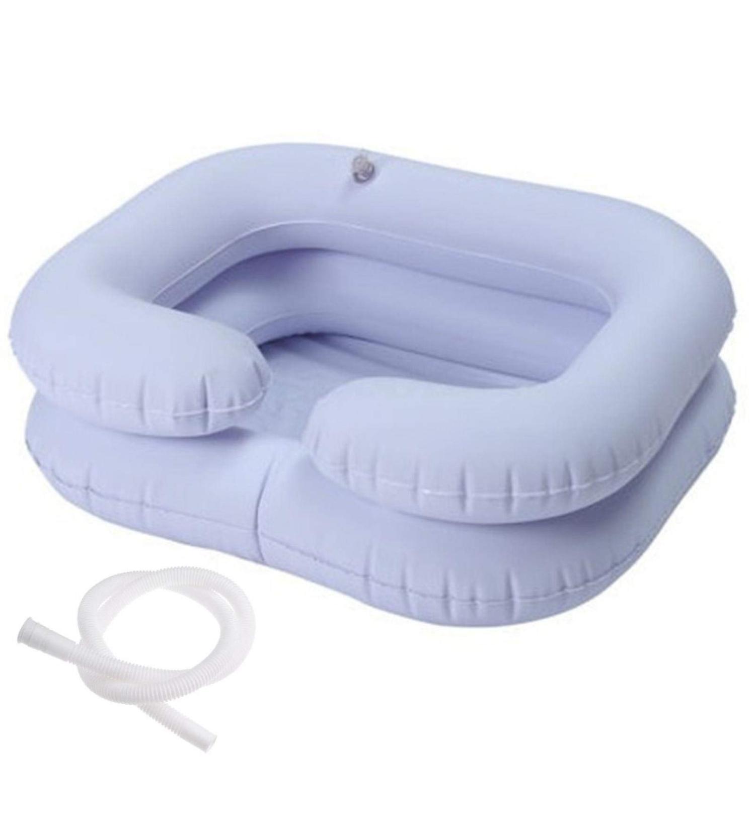 Tookie Inflatable Hair Washing Basin - Portable Shampoo Bowl for Elderly & Bedridden - White - Buy Online on GoSupps.com