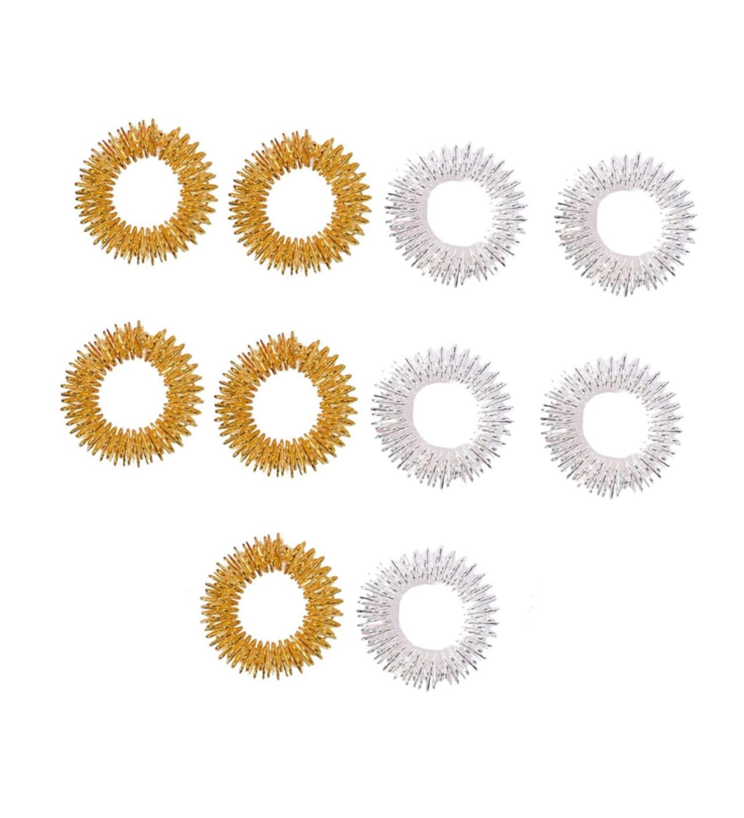 Tovinanna 10-Piece Finger Massage Acupressure Ring Set - Sensory Fingertip Massage Devices for Relaxation & Wellness - Buy Online on GoSupps.com